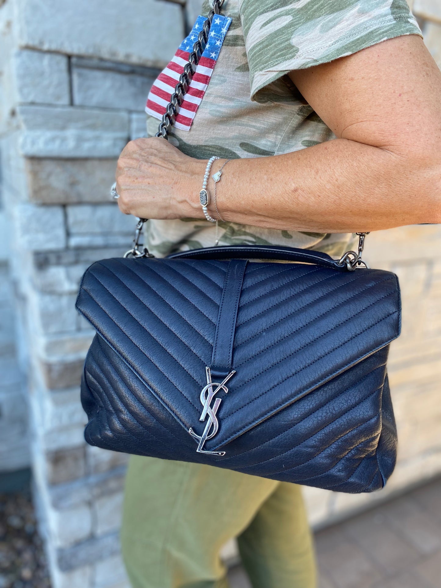Saint Laurent Large Monogram Matelasse College Bag