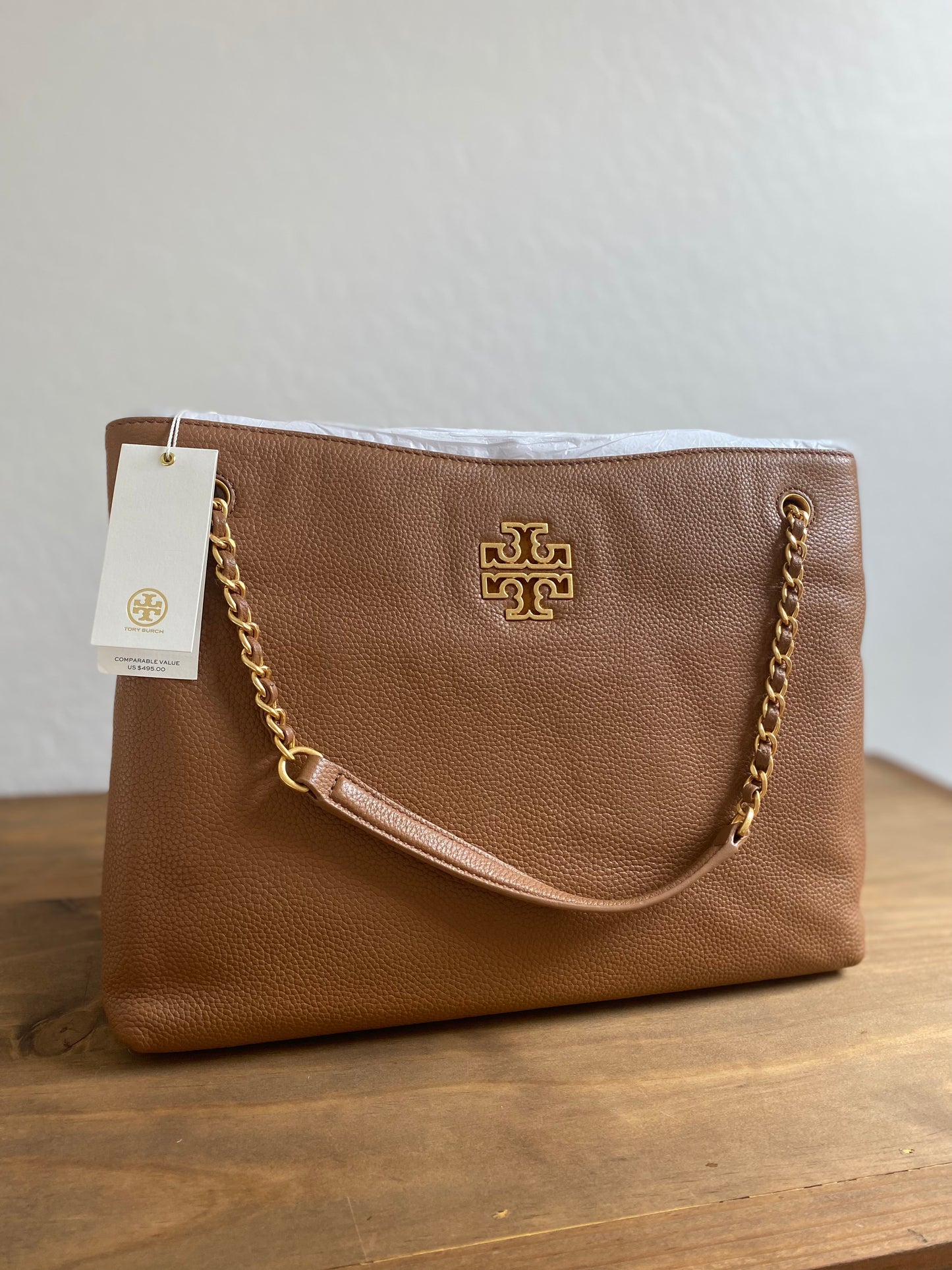 Tory Burch Britten Triple Compartment Leather Tote