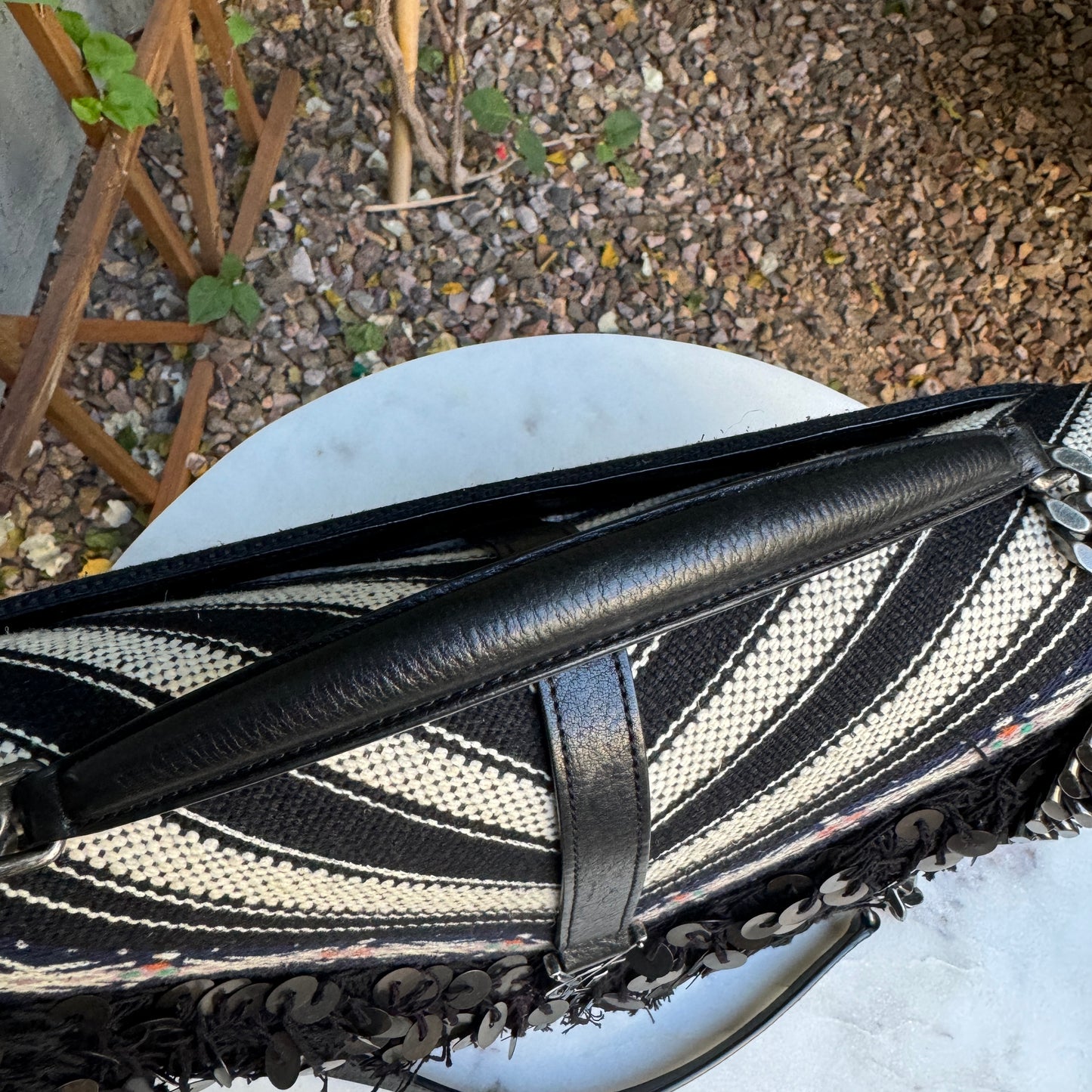Yves Saint Laurent Berber Chevron Tassel Large College Bag