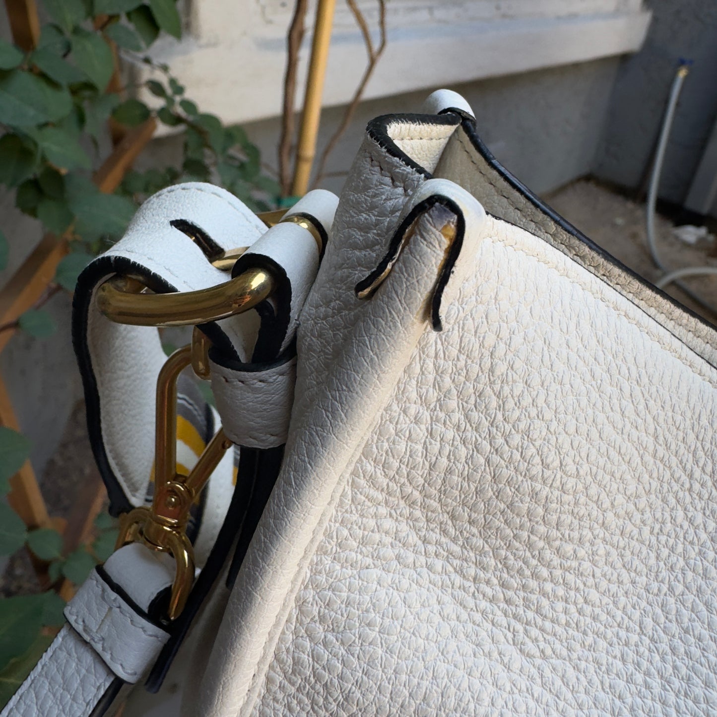 Prada Vitello Daino Phenix Nylon Web Stripe Crossbody
