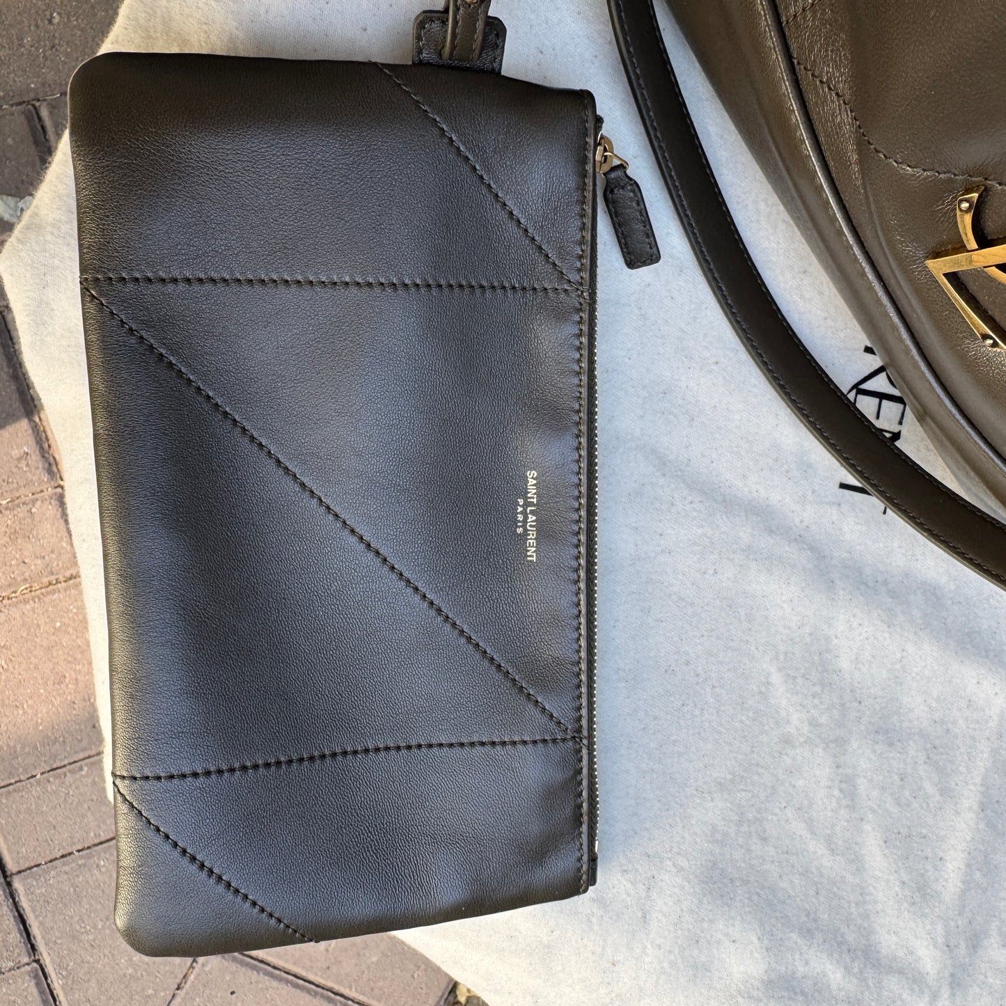 Saint Laurent Jamie Lambskin Leather Shopping Tote