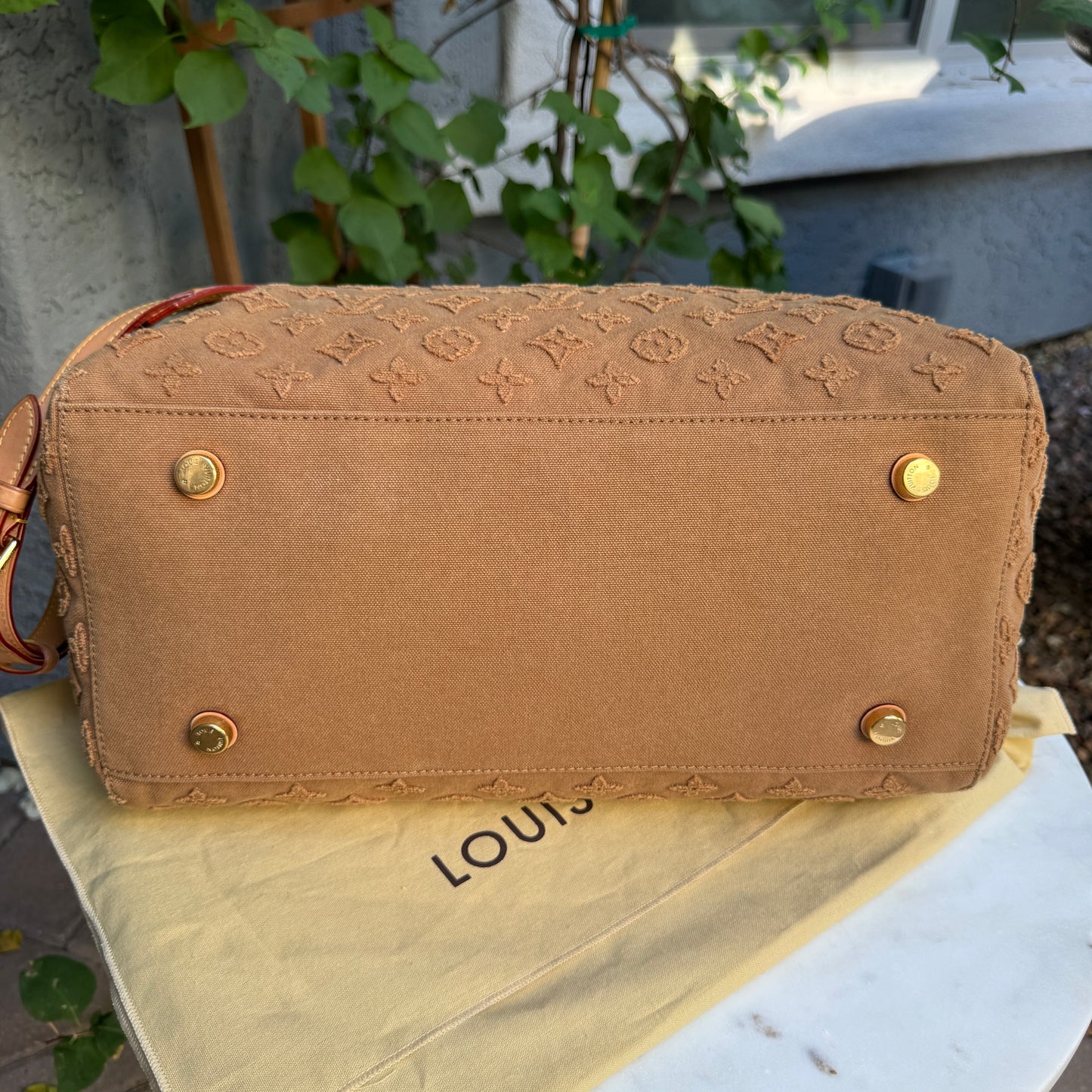 Louis Vuitton Monogram Stone Denim Speedy Bandouliere 35