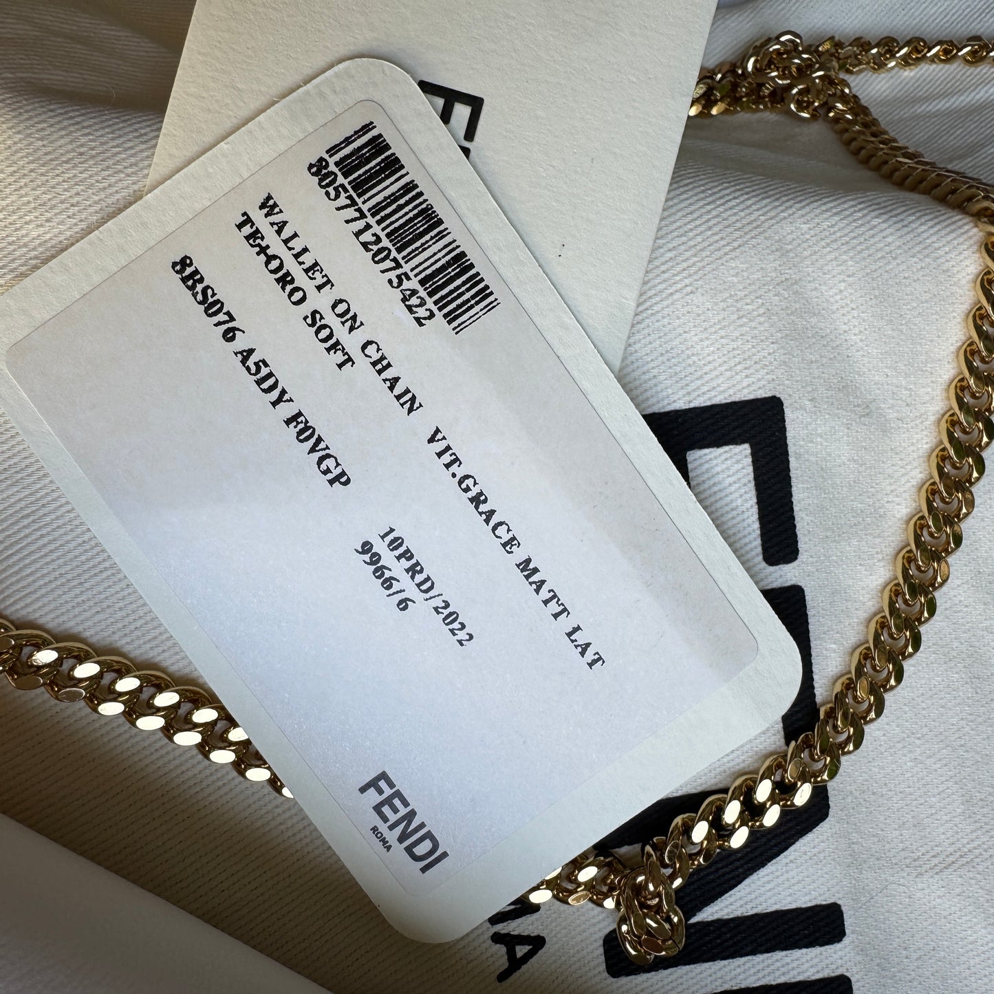 Fendi Fendigraphy Wallet On Chain Leather Crossbody