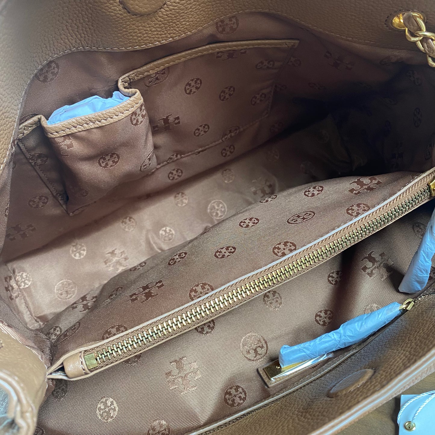 Tory Burch Britten Triple Compartment Leather Tote