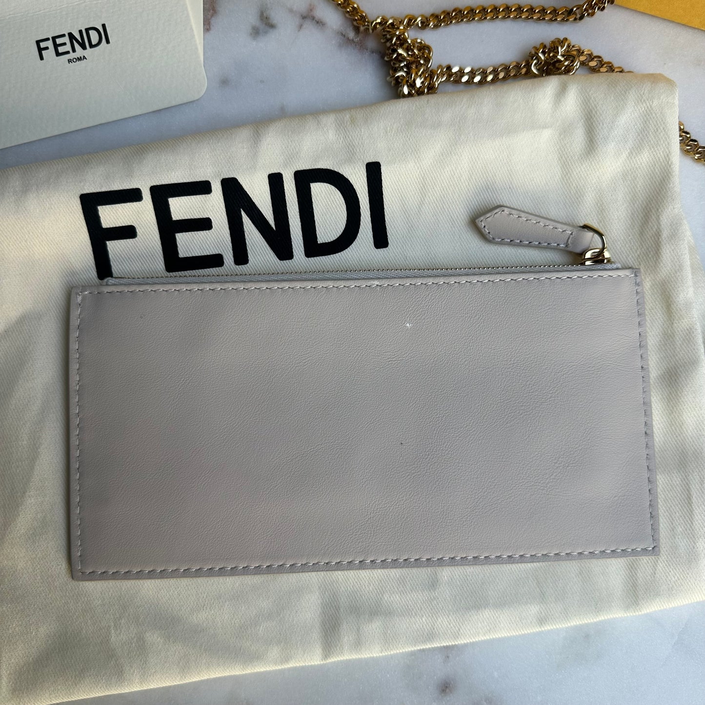 Fendi Fendigraphy Wallet On Chain Leather Crossbody