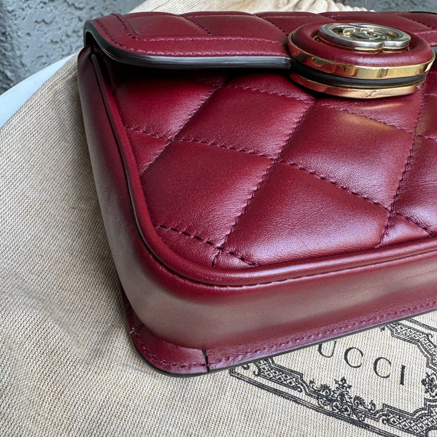 Gucci Deco Mini Flap Leather Crossbody