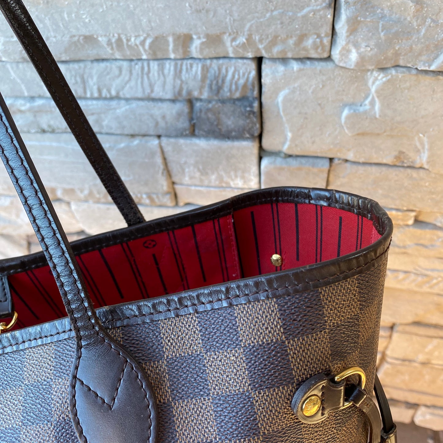 Louis Vuitton Damier Ebene Neverfull MM Tote