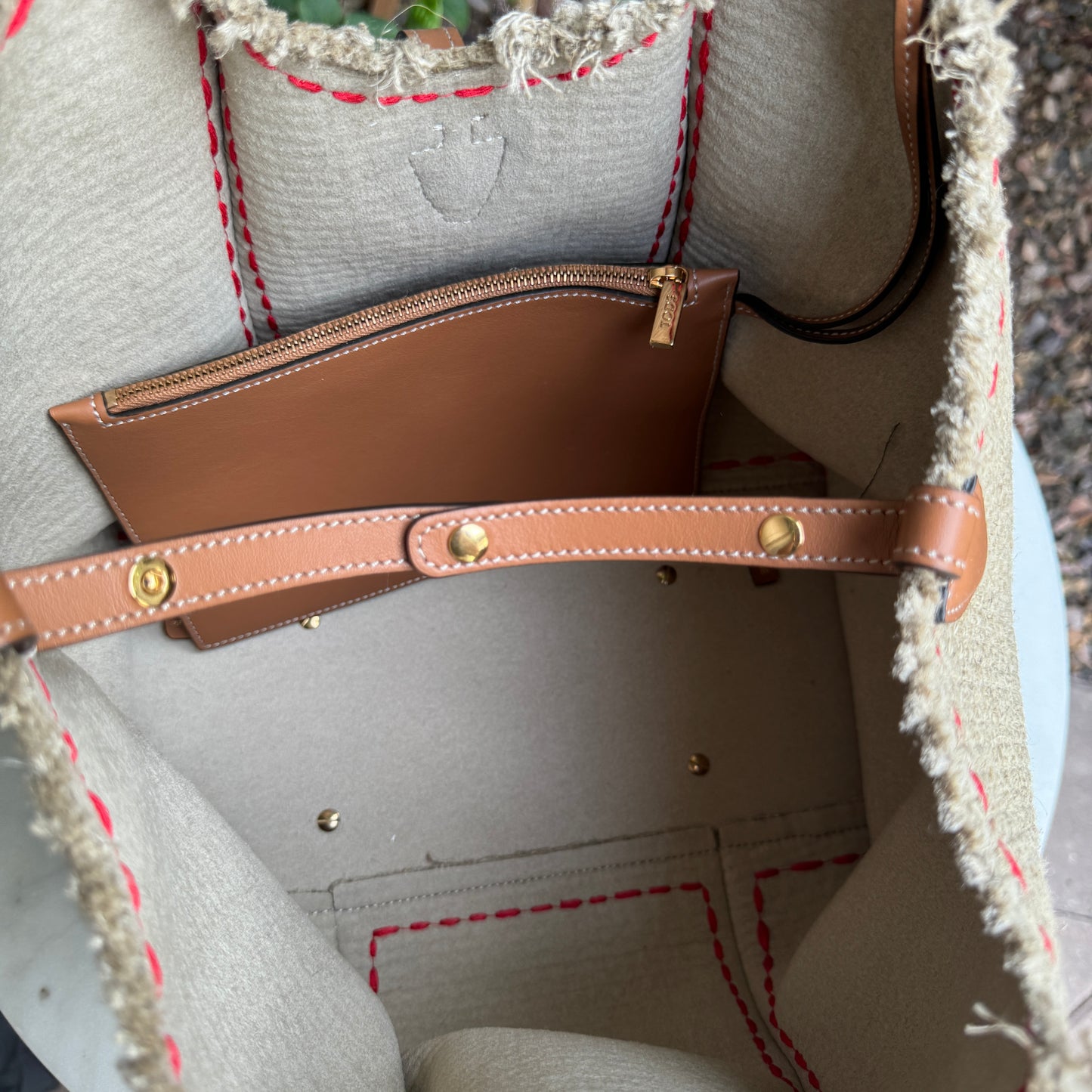 Tod’s T Timeless Hammock Tote Bag with Pouch