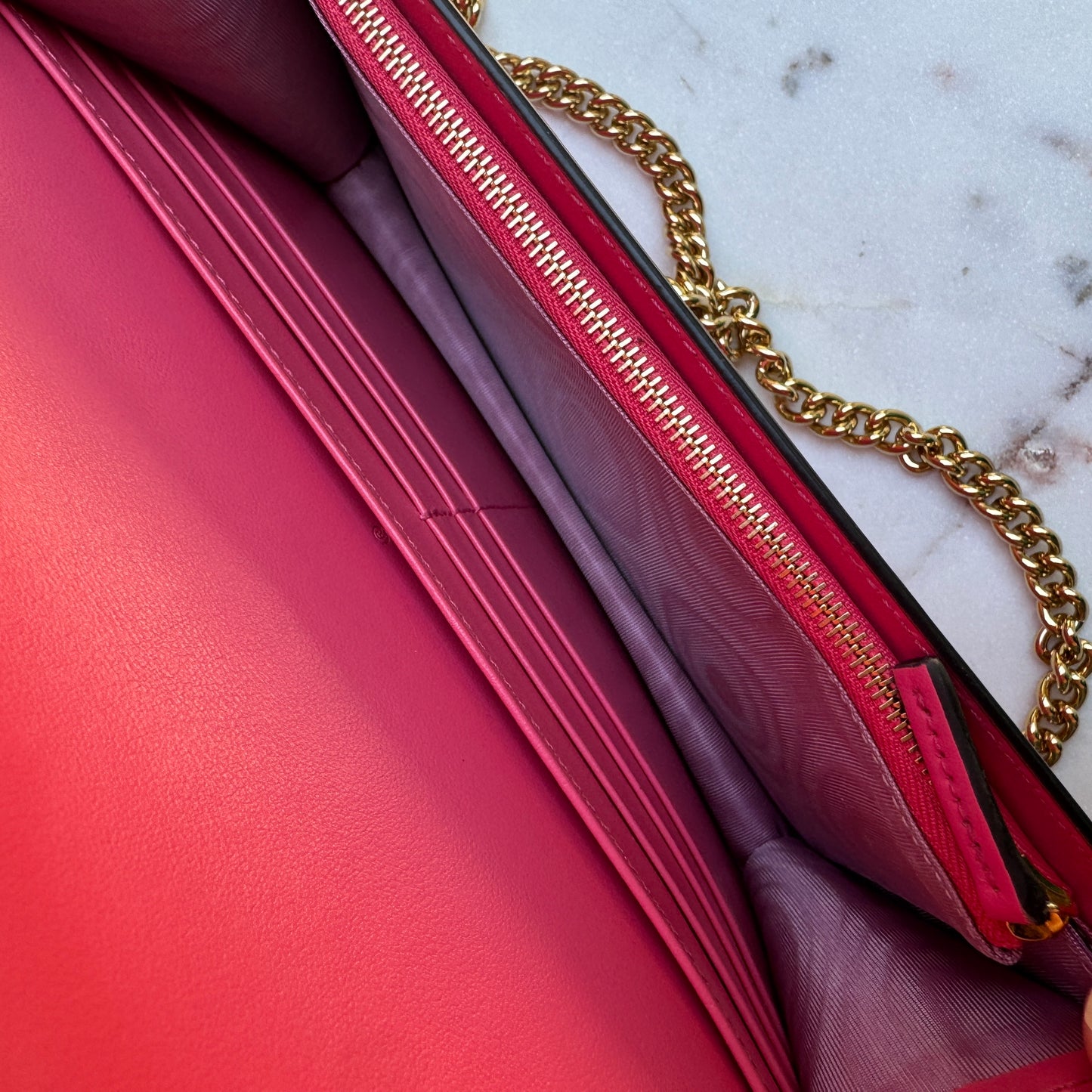Gucci GG Matelassé Chain Wallet WOC Crossbody