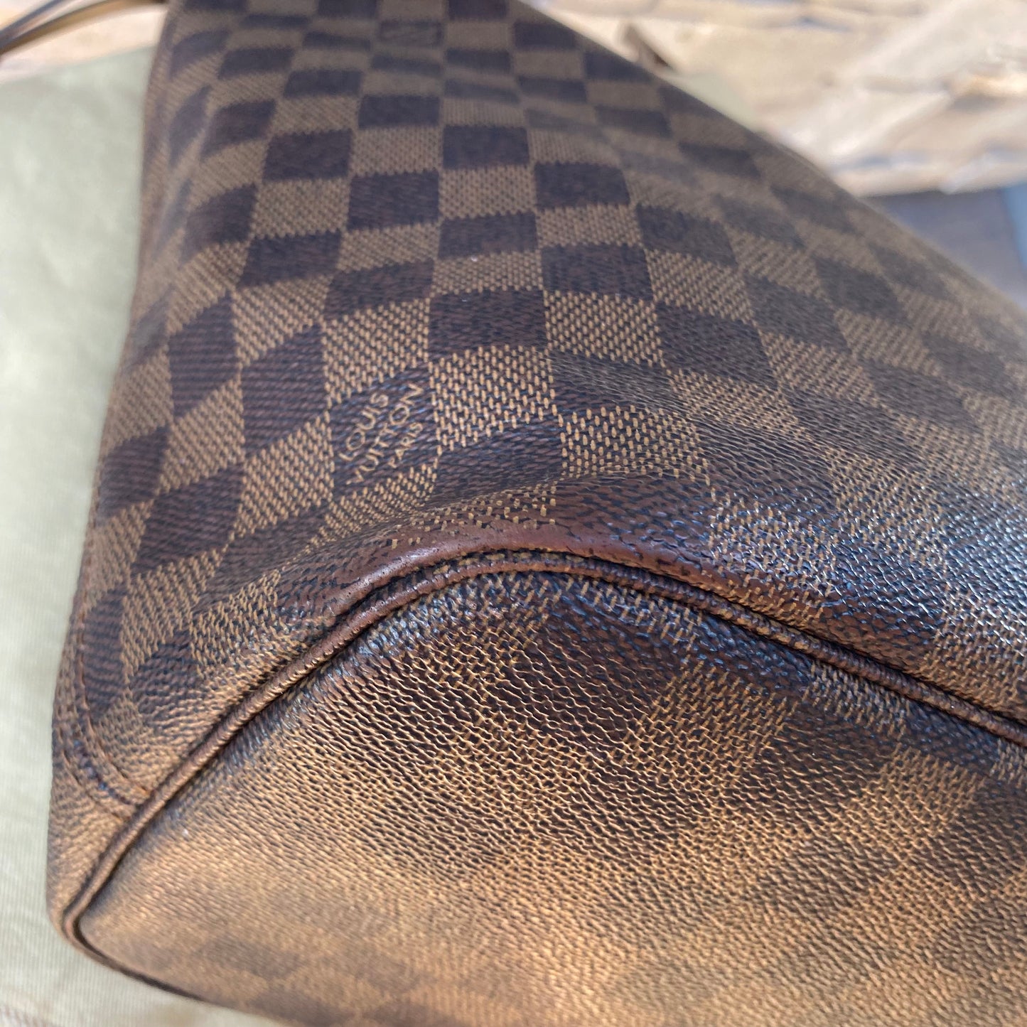 Louis Vuitton Damier Ebene Neverfull MM Tote