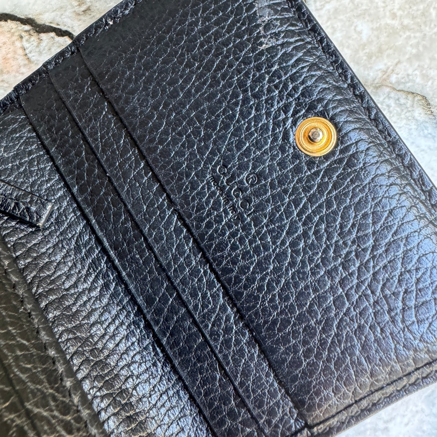 Gucci GG Marmont Bi-Color Card Case Wallet