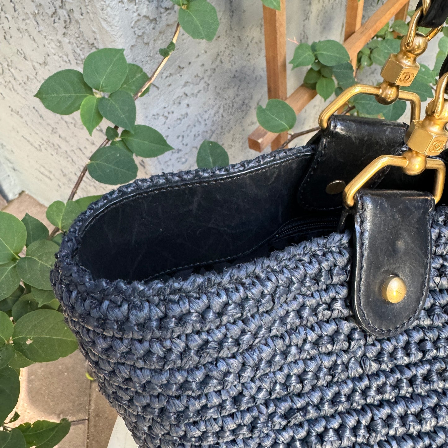 Chanel Raffia Chain Tote