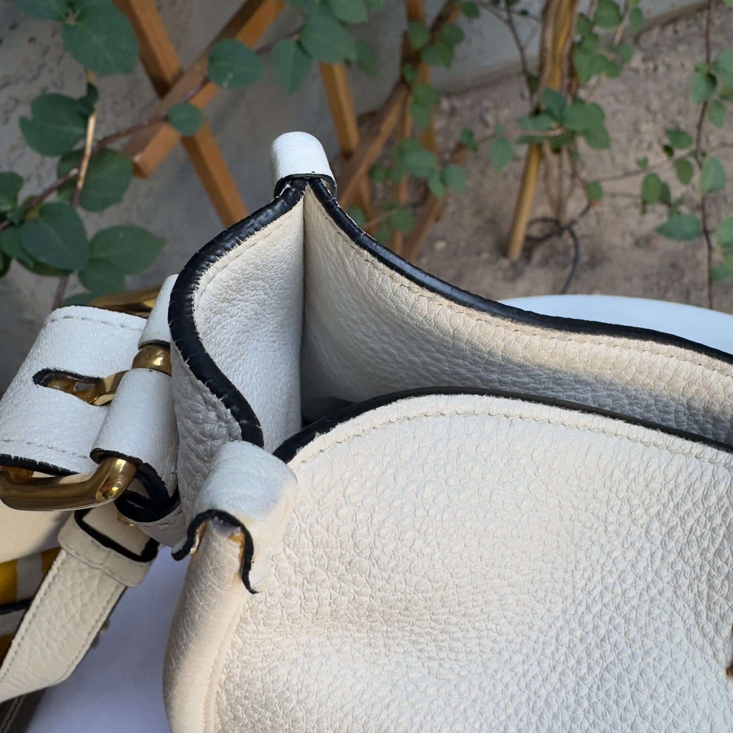 Prada Vitello Daino Phenix Nylon Web Stripe Crossbody