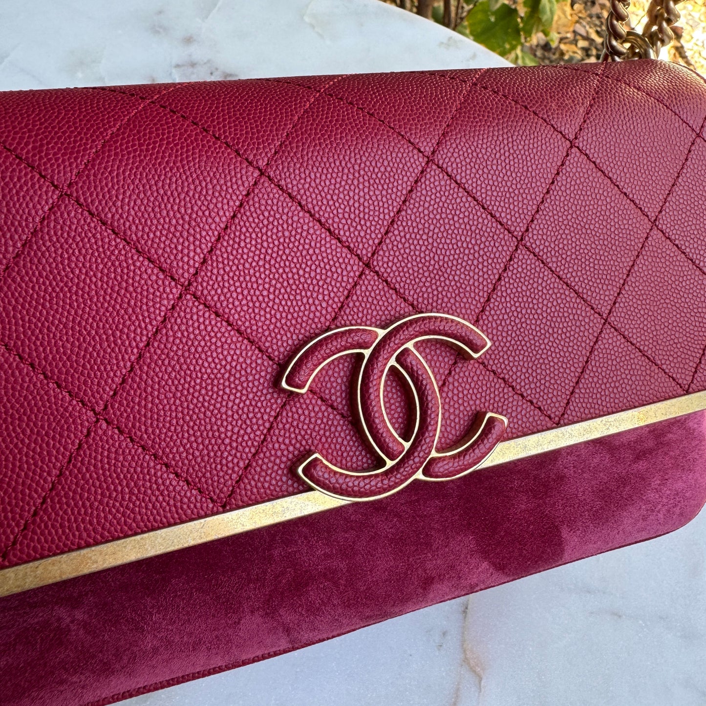 Chanel Lady Coco Caviar & Suede Leather WOC Crossbody