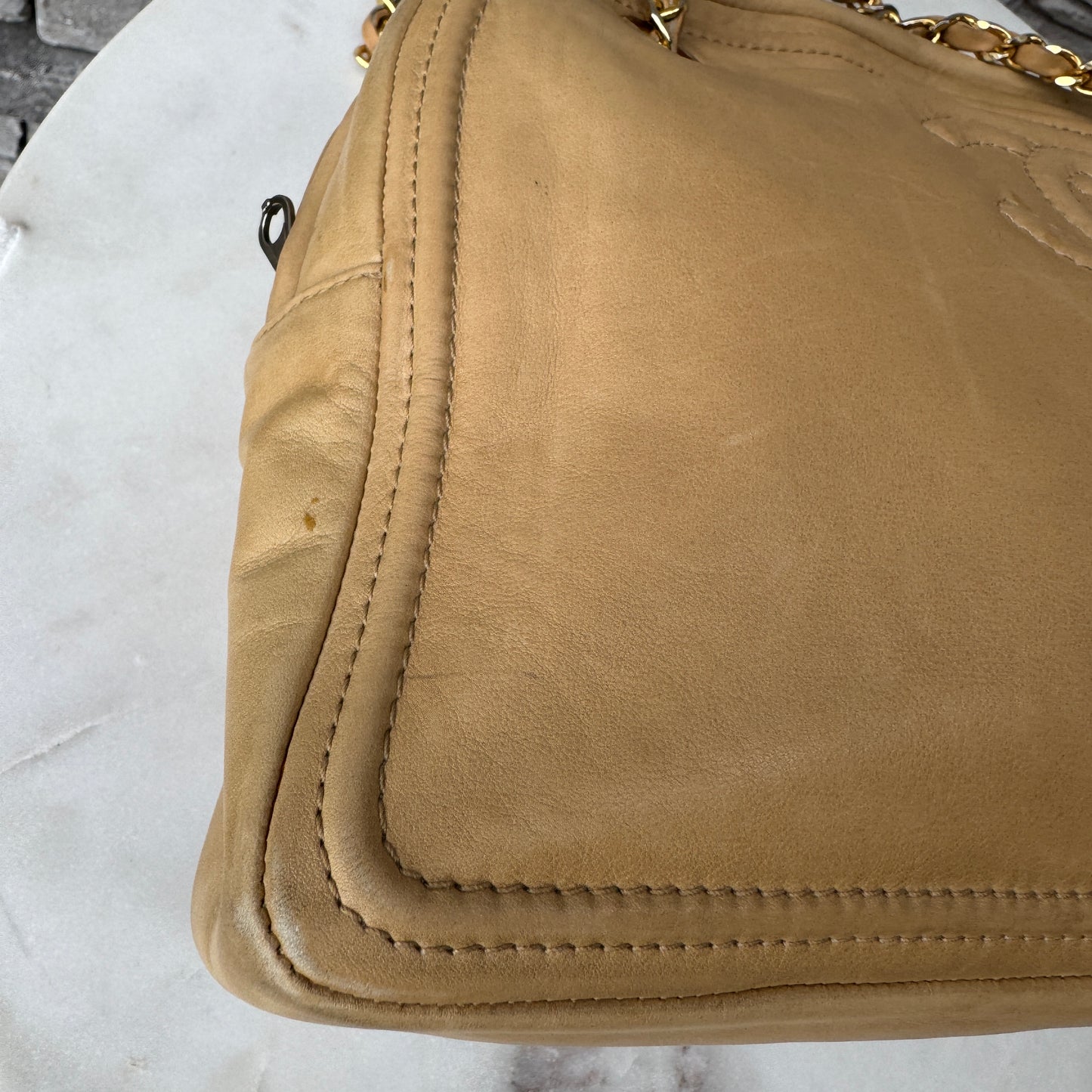 Chanel Vintage CC Chain Leather Shoulder Bag