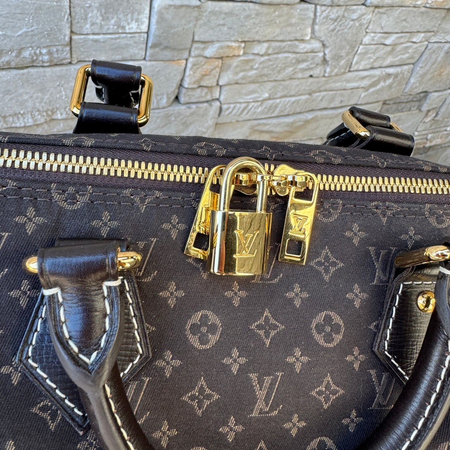 Louis Vuitton Monogram Mini Lin Speedy Bandouliere 30