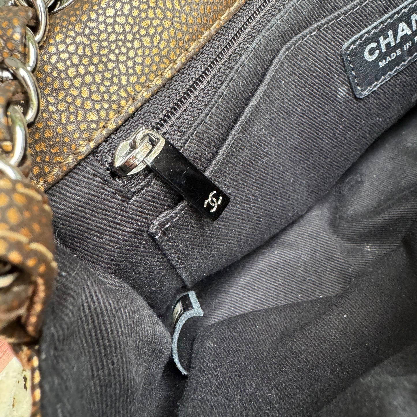 Chanel Classic Timeless Single Flap Metallic Caviar Shoulder Bag