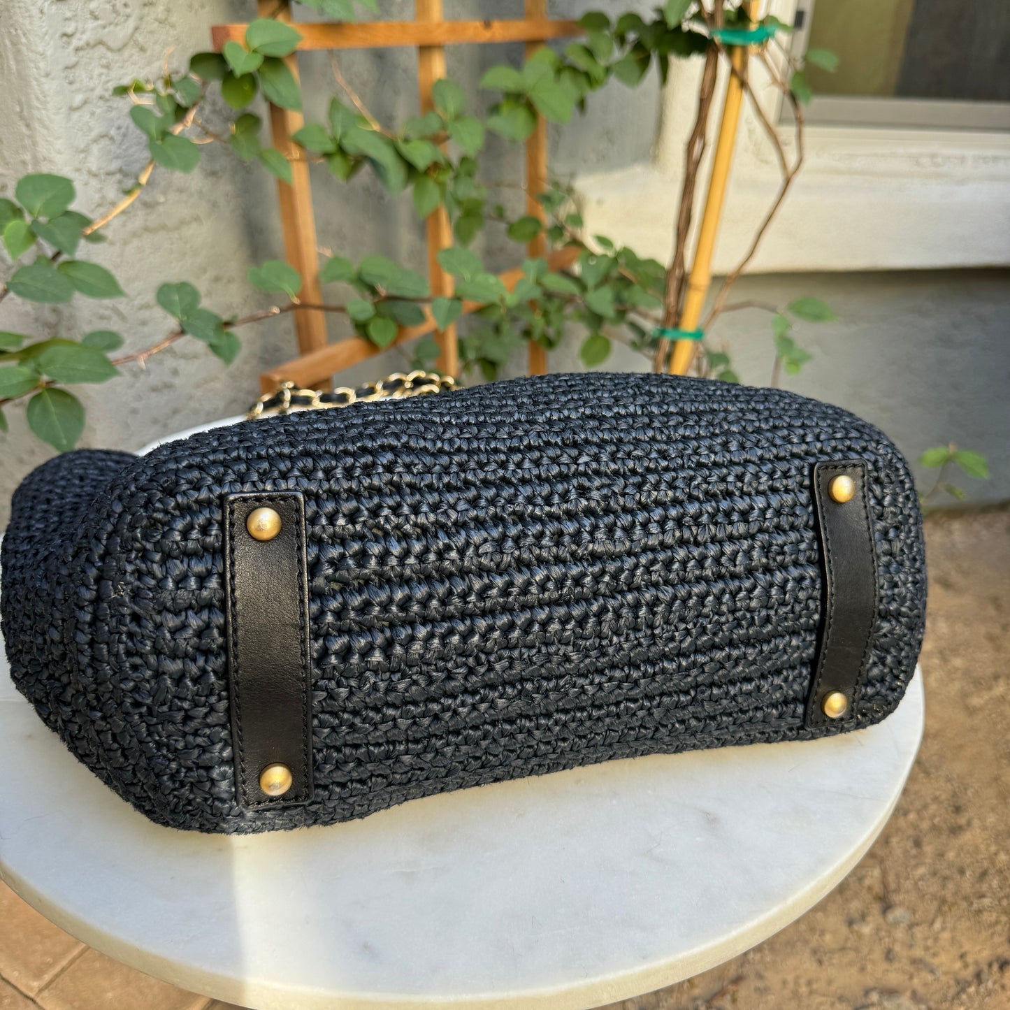 Chanel Raffia Chain Tote