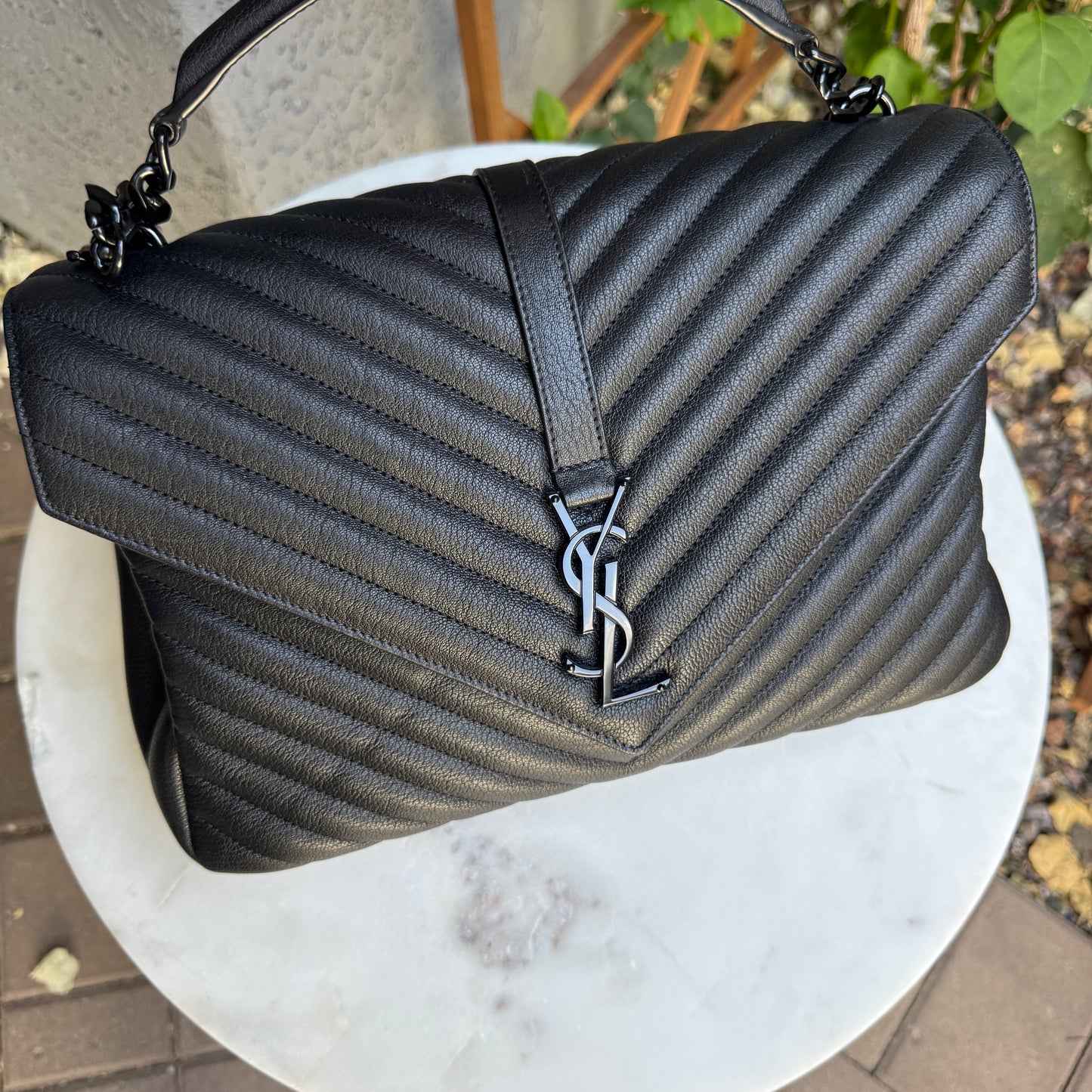 Saint Laurent Monochrome Large College Flap Shoulder Bag
