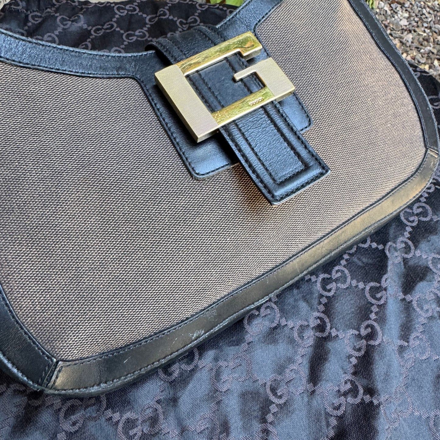 Gucci Vintage G Square Logo Shoulder Bag