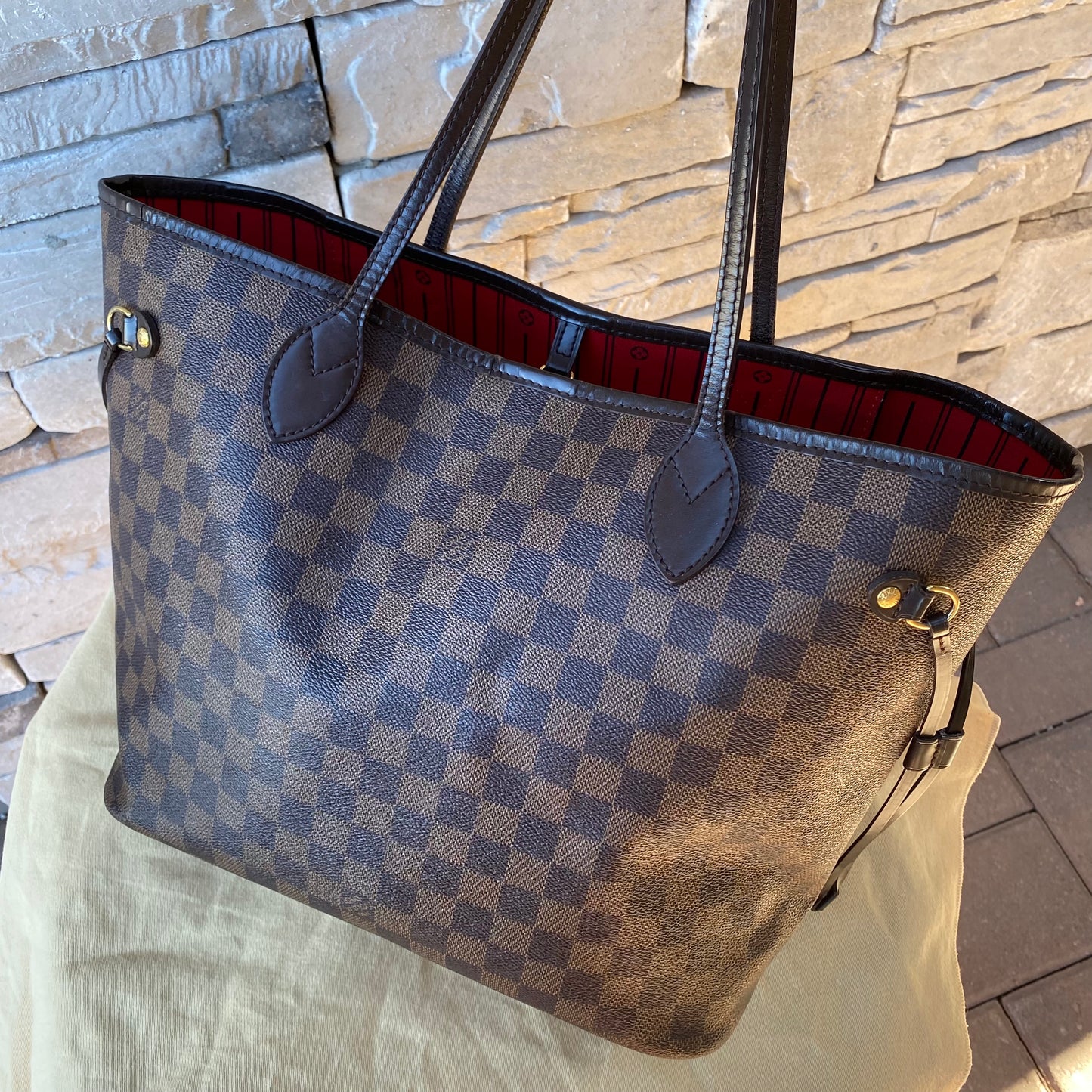 Louis Vuitton Damier Ebene Neverfull MM Tote