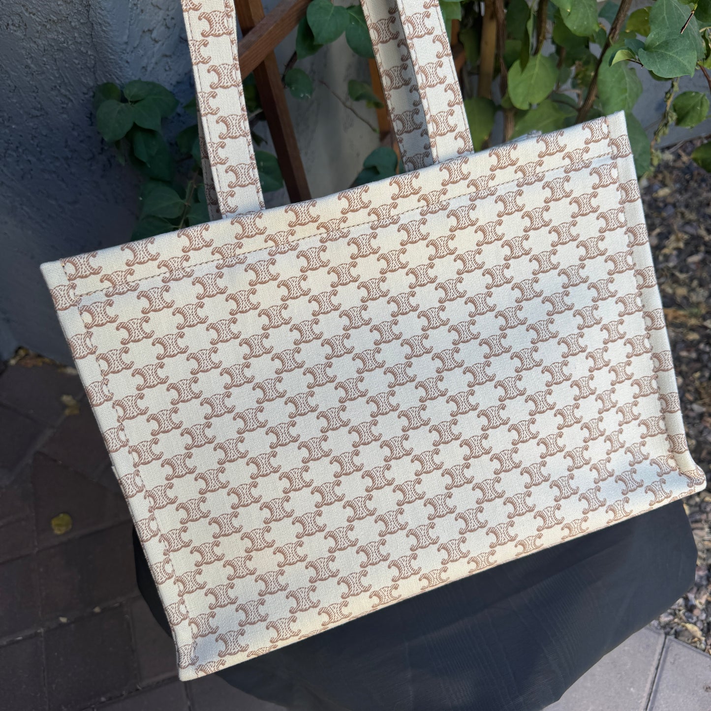 Celine Large Cabas Thais Triomphe Canvas Print Tote