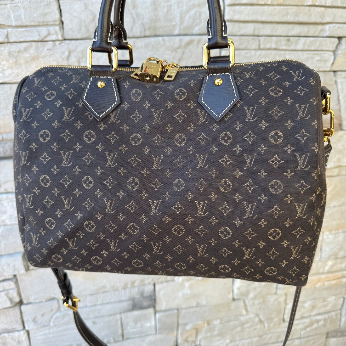 Louis Vuitton Monogram Mini Lin Speedy Bandouliere 30