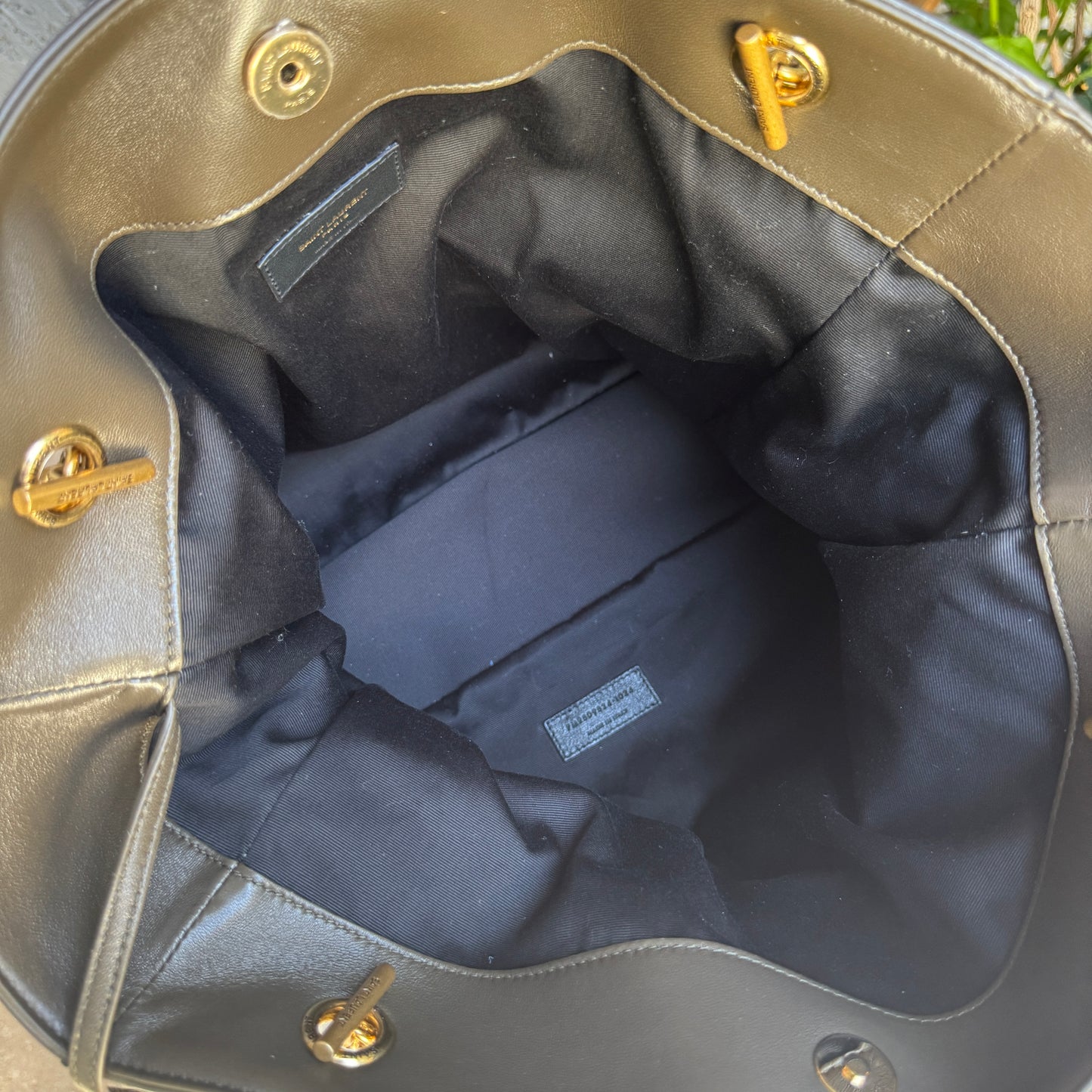 Saint Laurent Jamie Lambskin Leather Shopping Tote