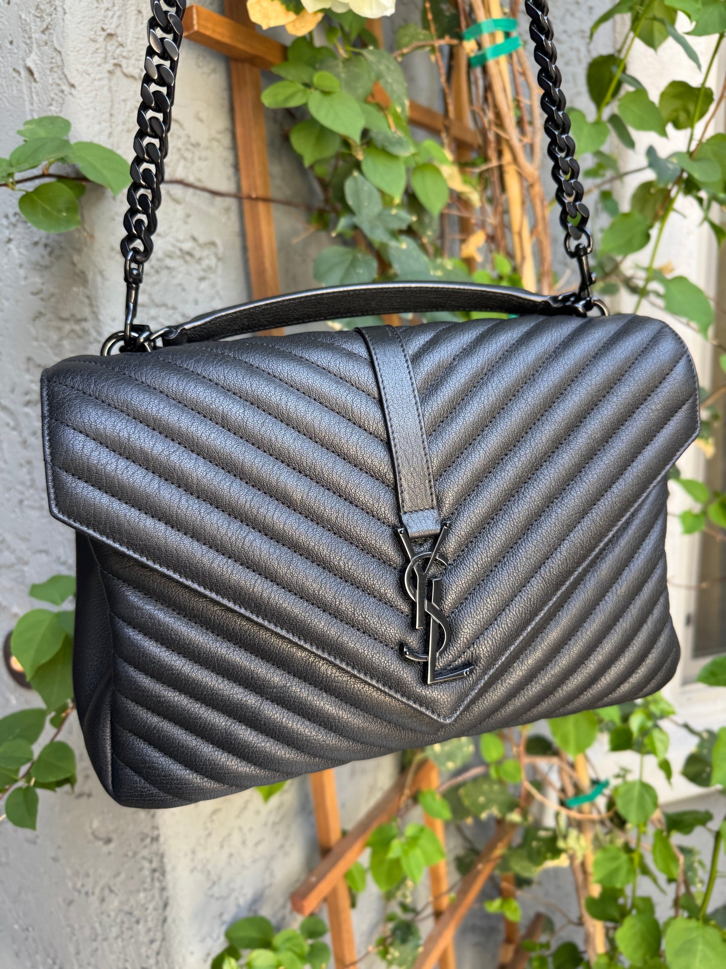 Saint Laurent Monochrome Large College Flap Shoulder Bag