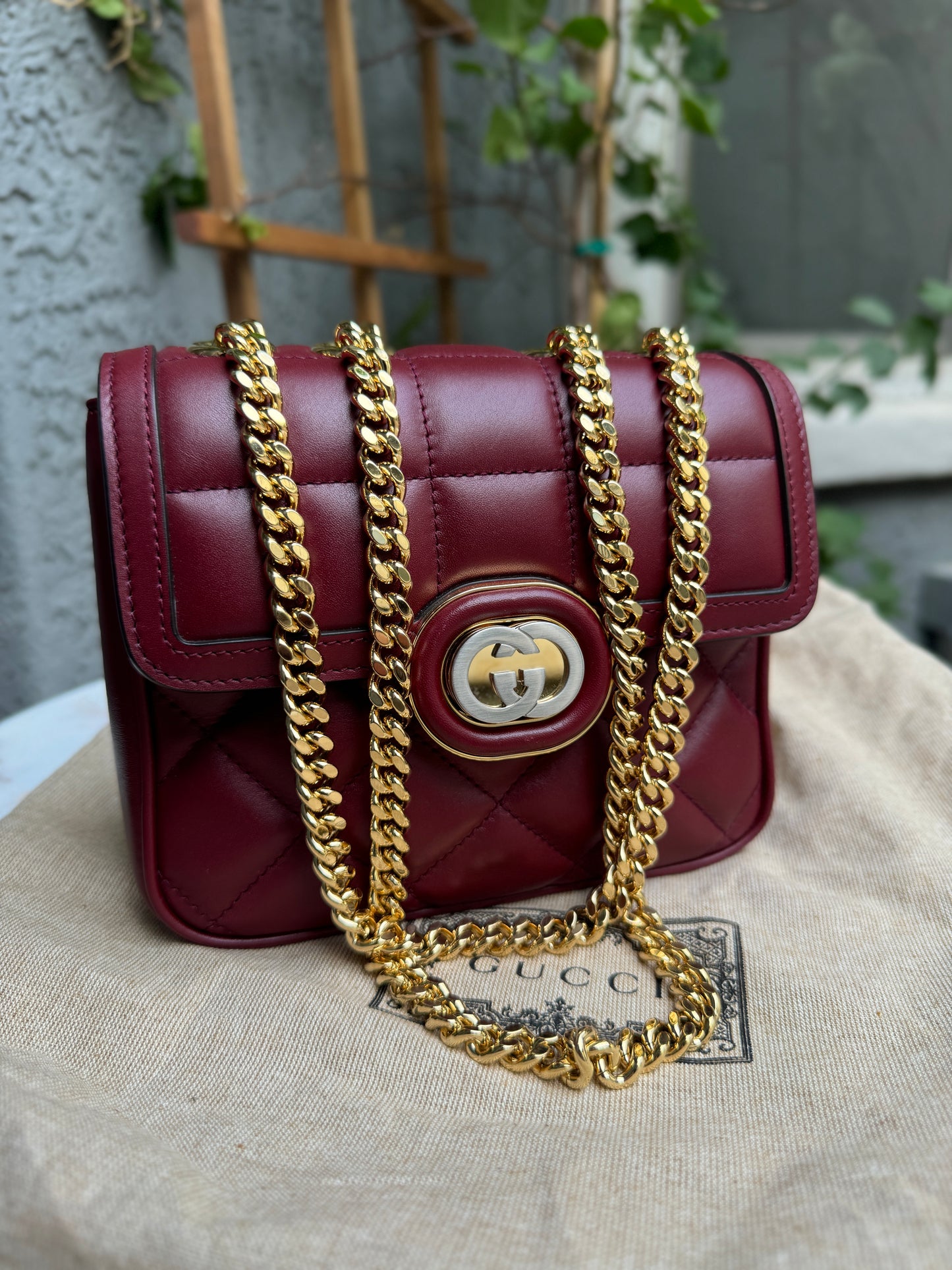 Gucci Deco Mini Flap Leather Crossbody