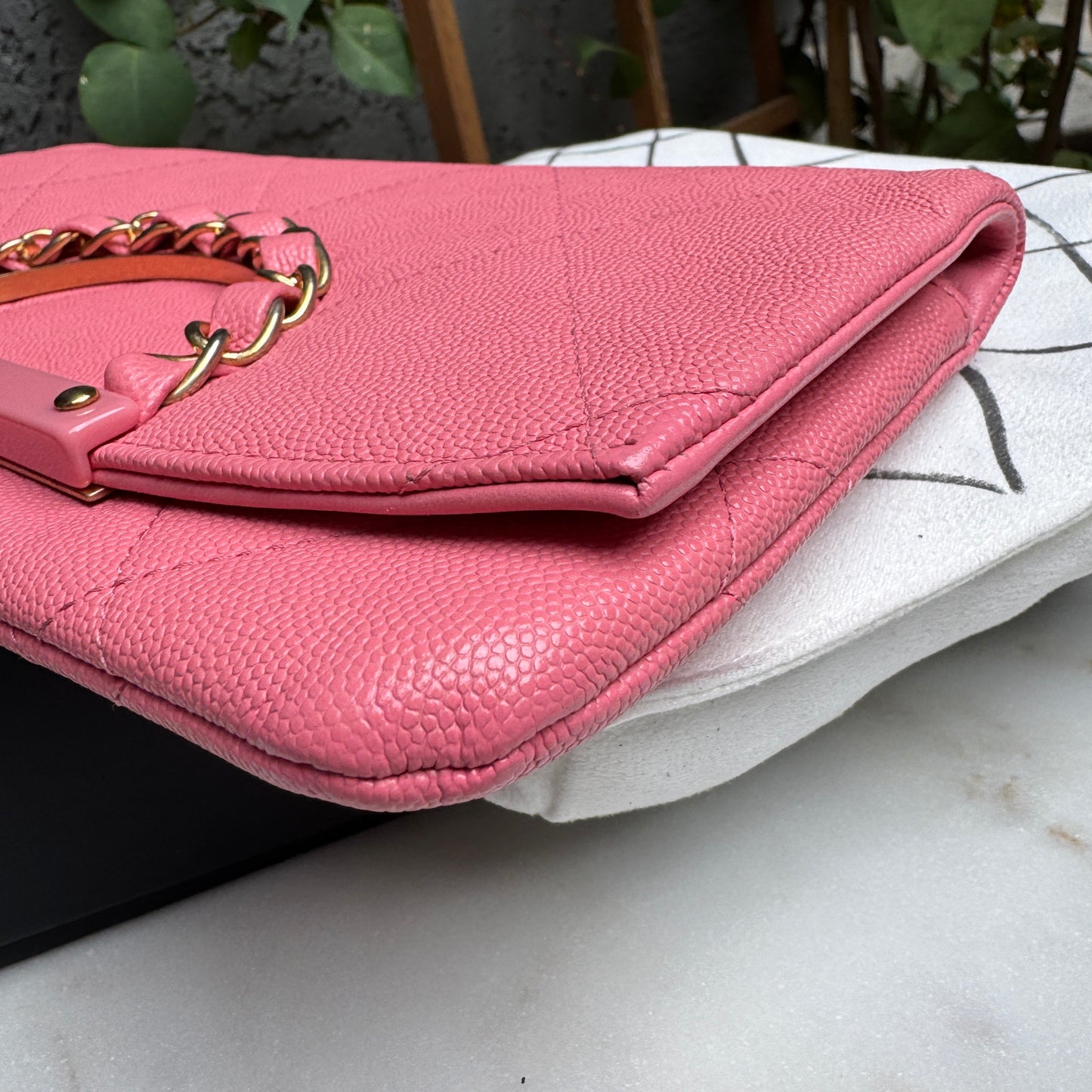 Chanel A Real Catch Caviar Leather Clutch
