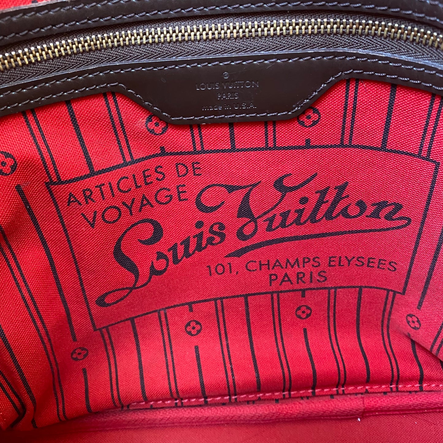 Louis Vuitton Damier Ebene Neverfull MM Tote