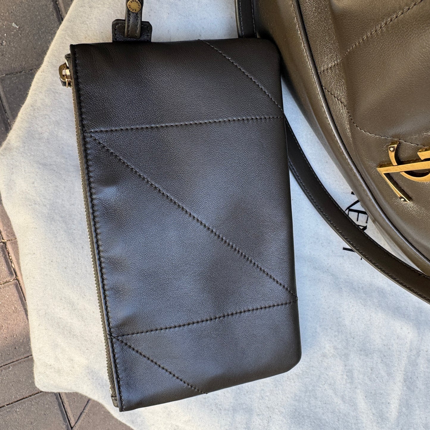 Saint Laurent Jamie Lambskin Leather Shopping Tote