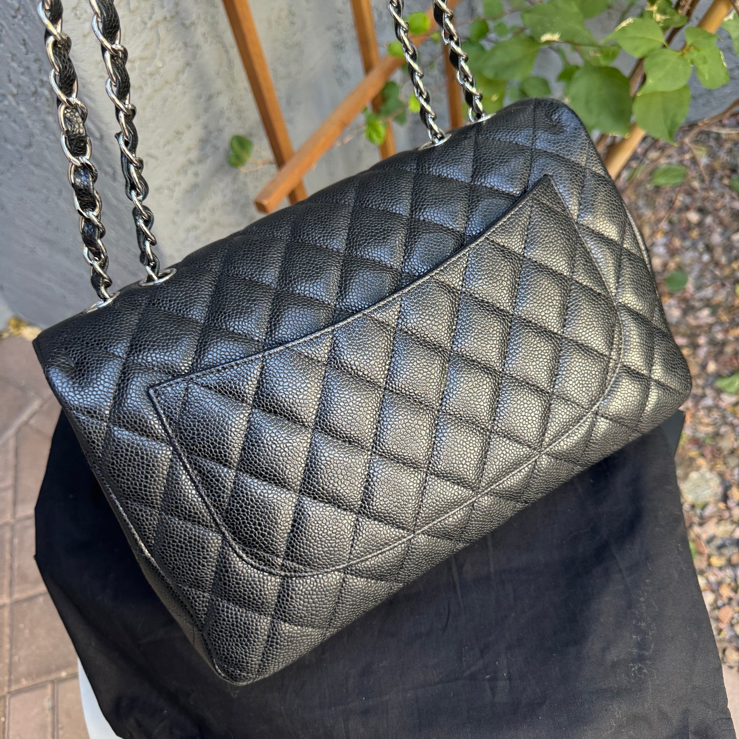 Chanel Caviar Leather Jumbo Single Flap Shoulder Bag