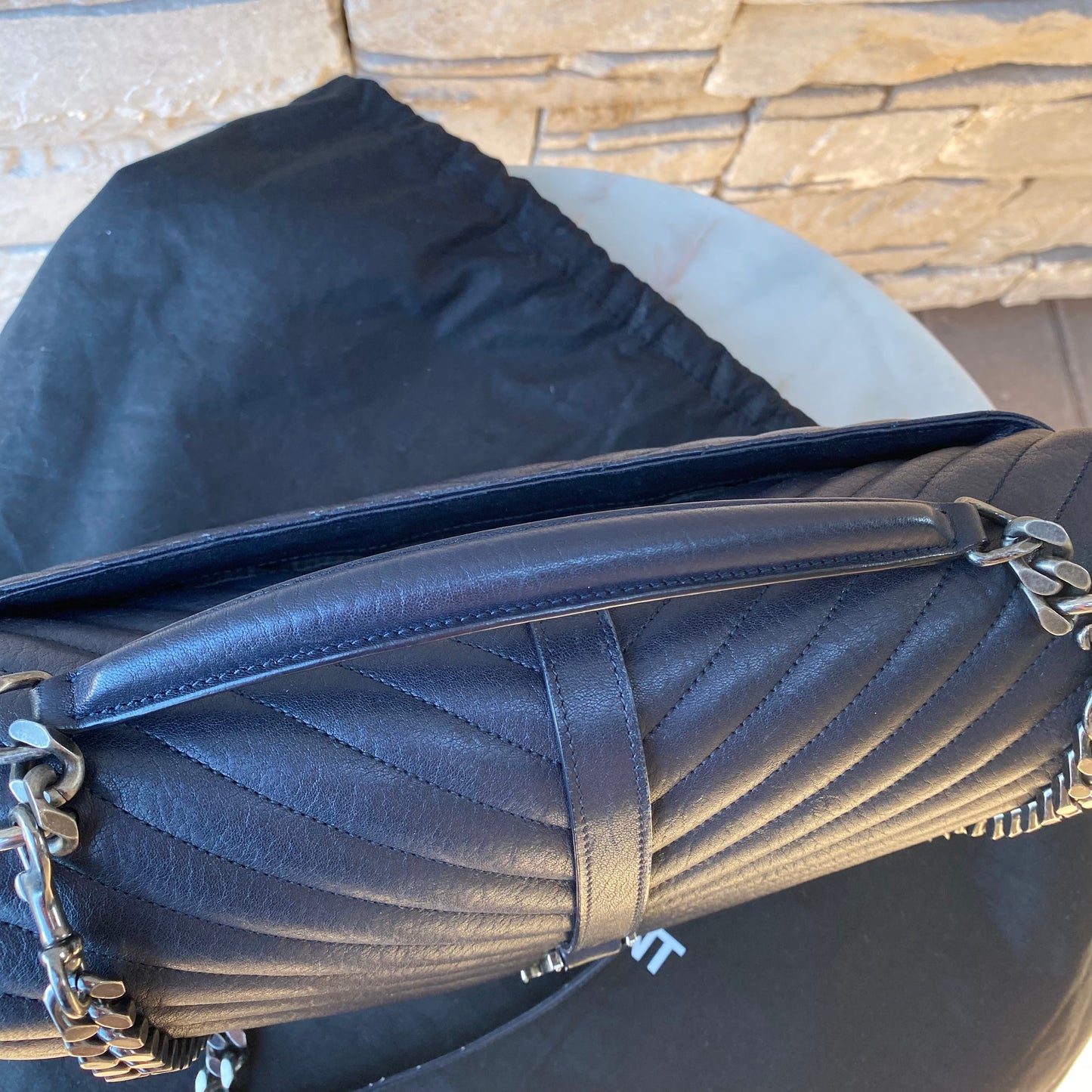 Saint Laurent Large Monogram Matelasse College Bag