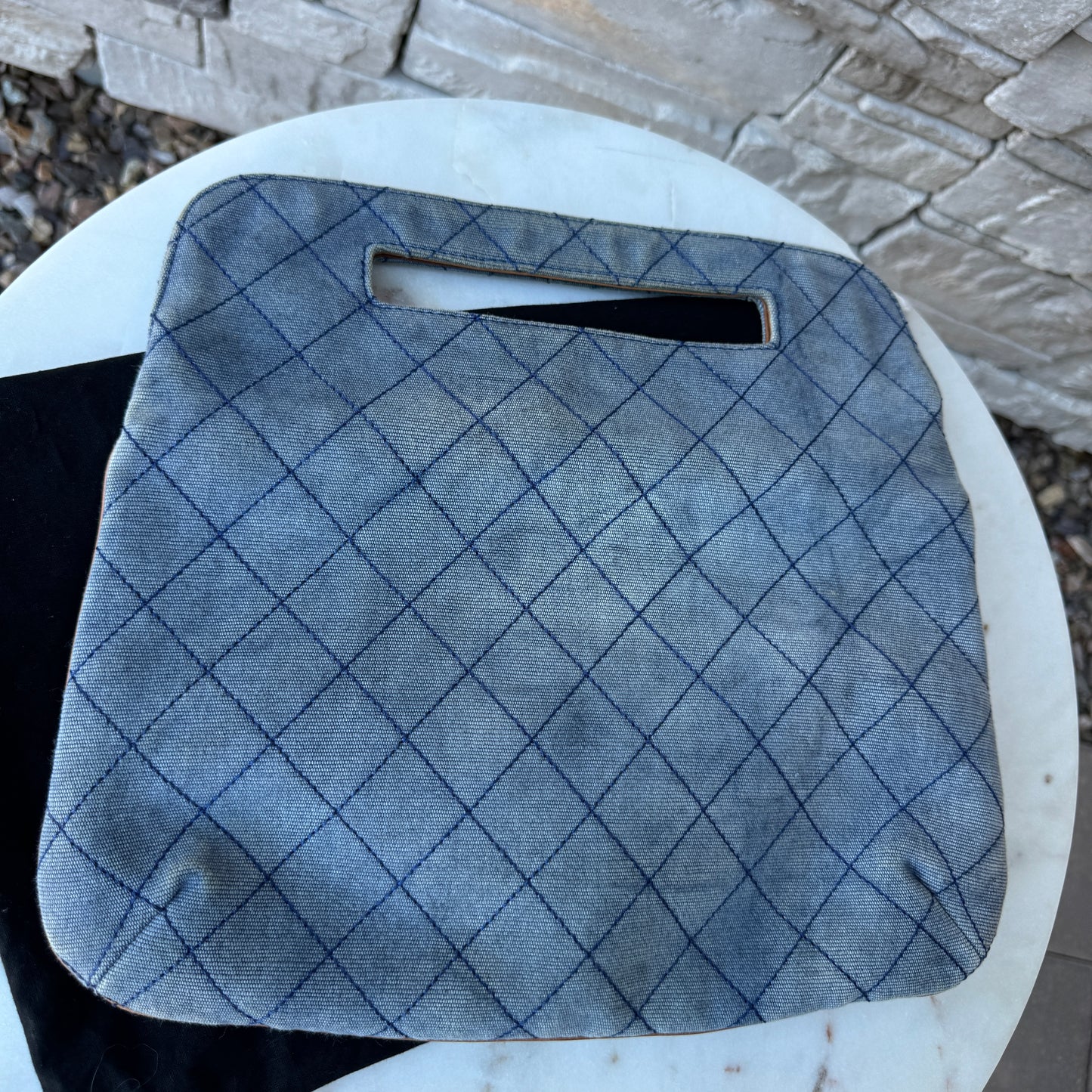 Chanel Denim and Leather 2 Way Clutch