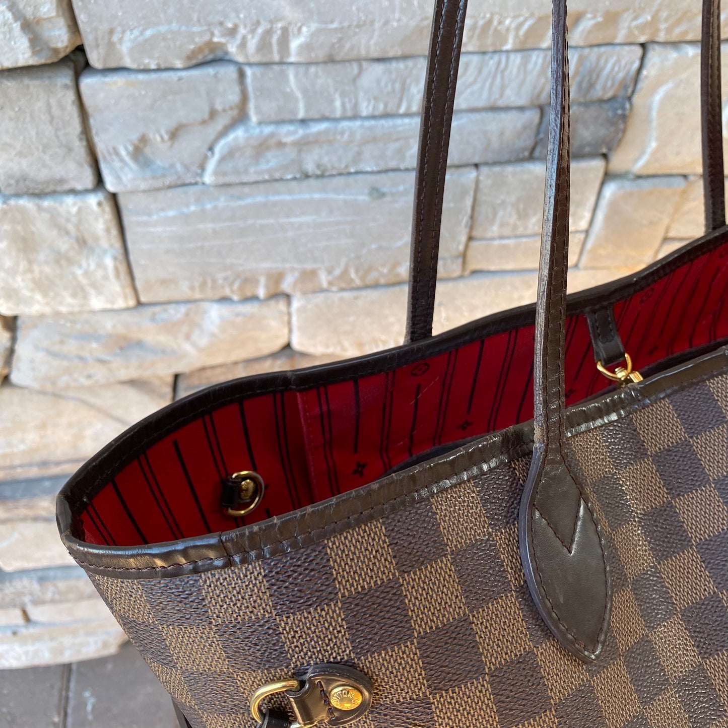 Louis Vuitton Damier Ebene Neverfull MM Tote