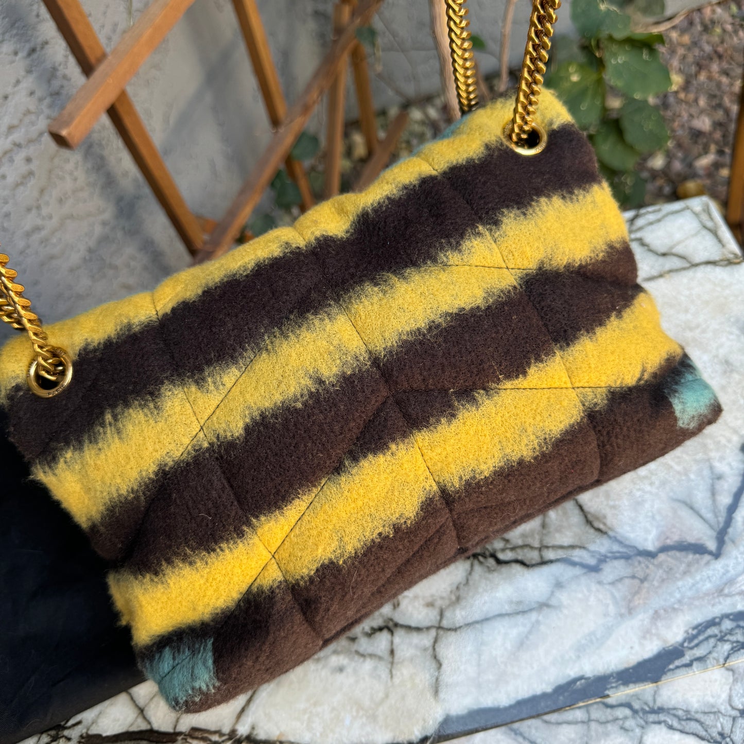 Saint Laurent Small LouLou Wool Tie Dye Puffer Crossbody