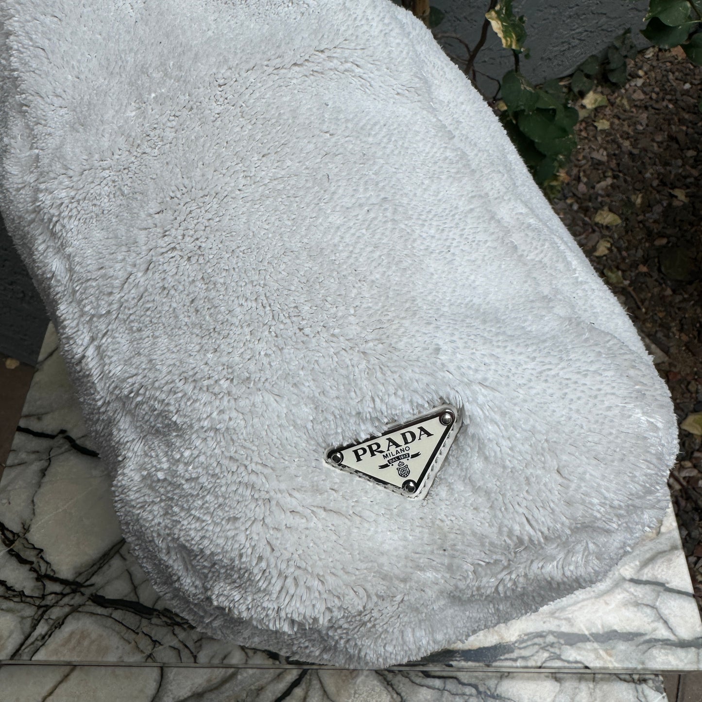 Prada Logo Terry Cloth Tote