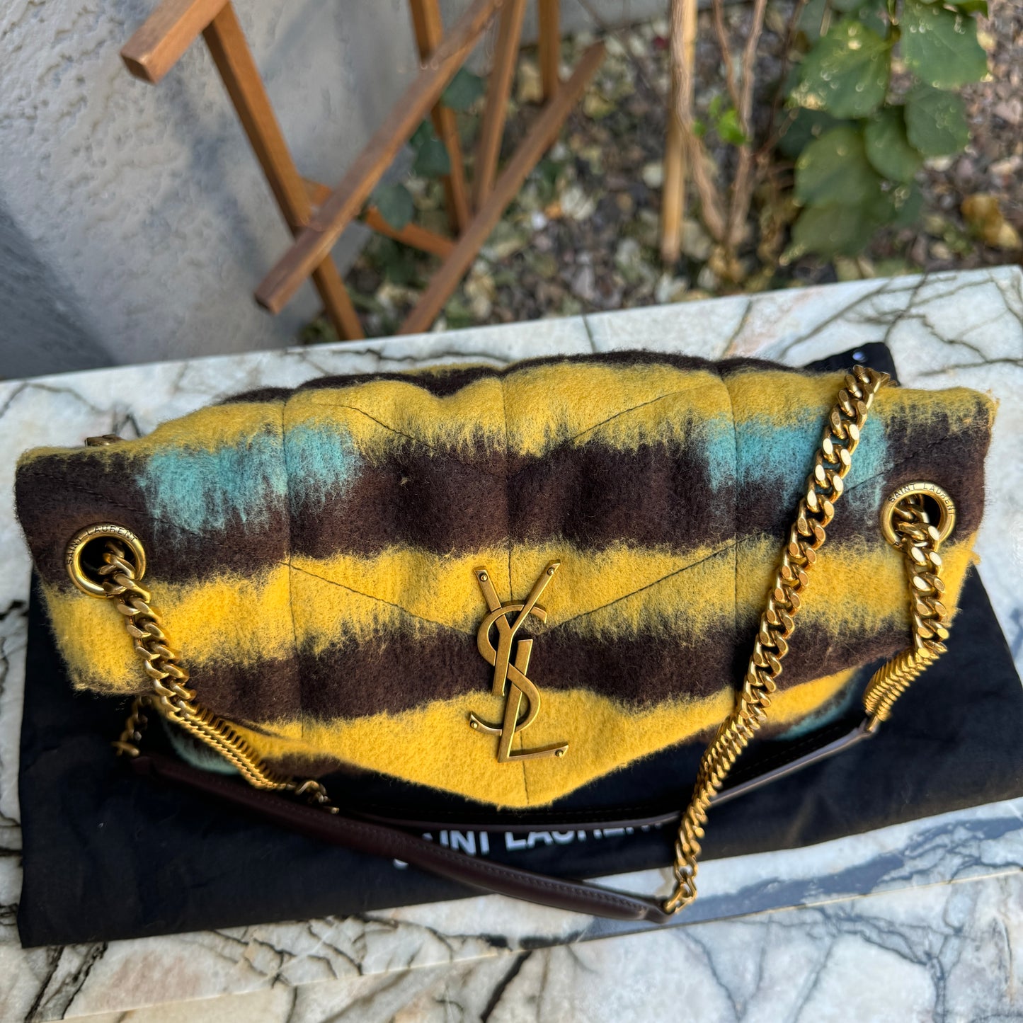 Saint Laurent Small LouLou Wool Tie Dye Puffer Crossbody