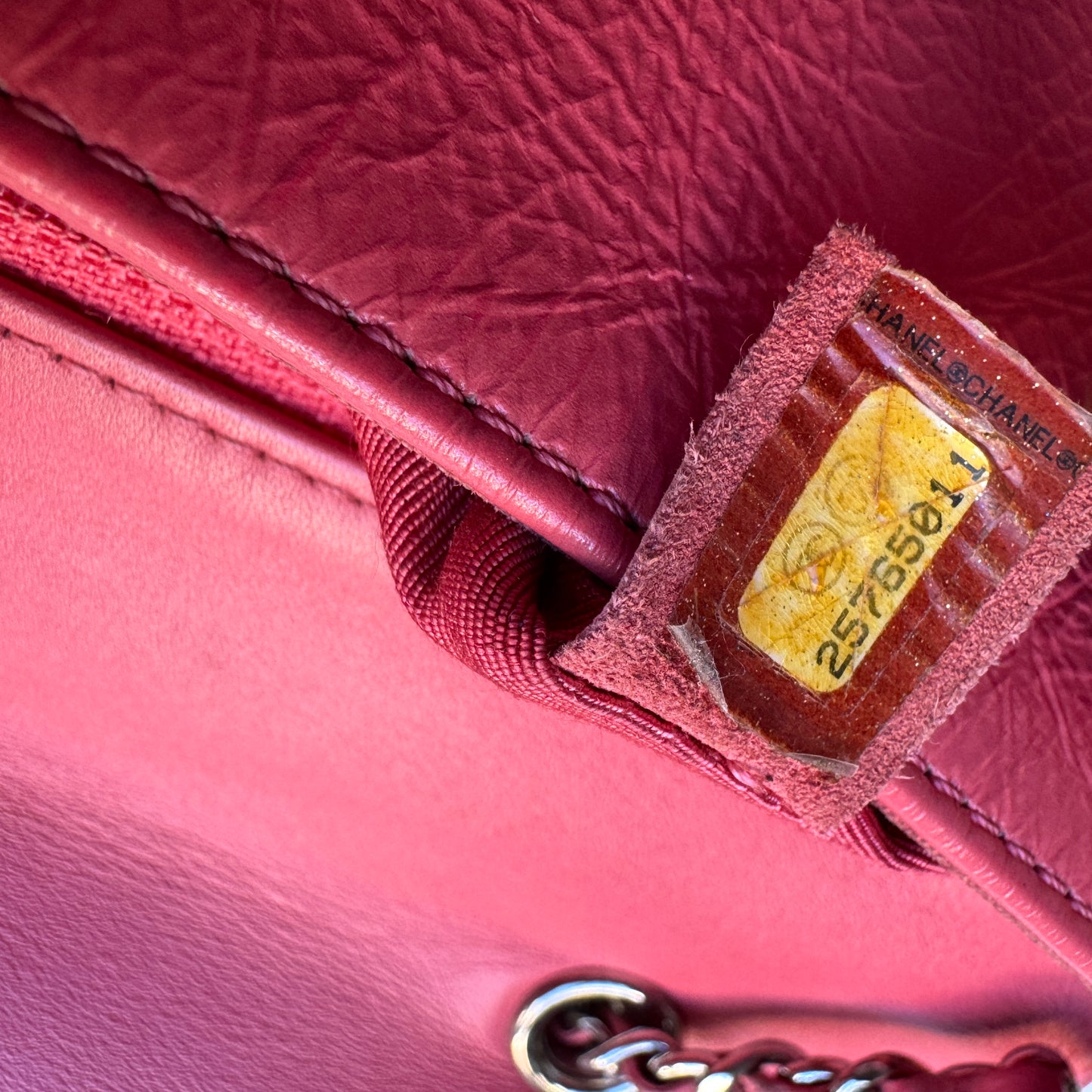 Chanel Crumpled Calfskin Bi Quilted Single Classic CC Full Flap Crossbody