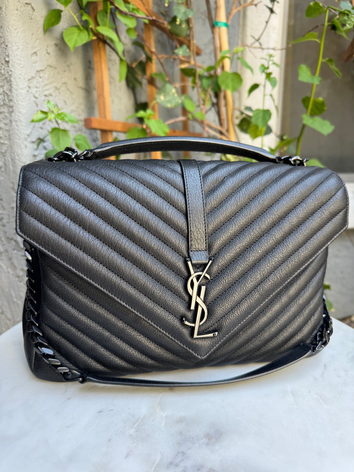 Saint Laurent Monochrome Large College Flap Shoulder Bag