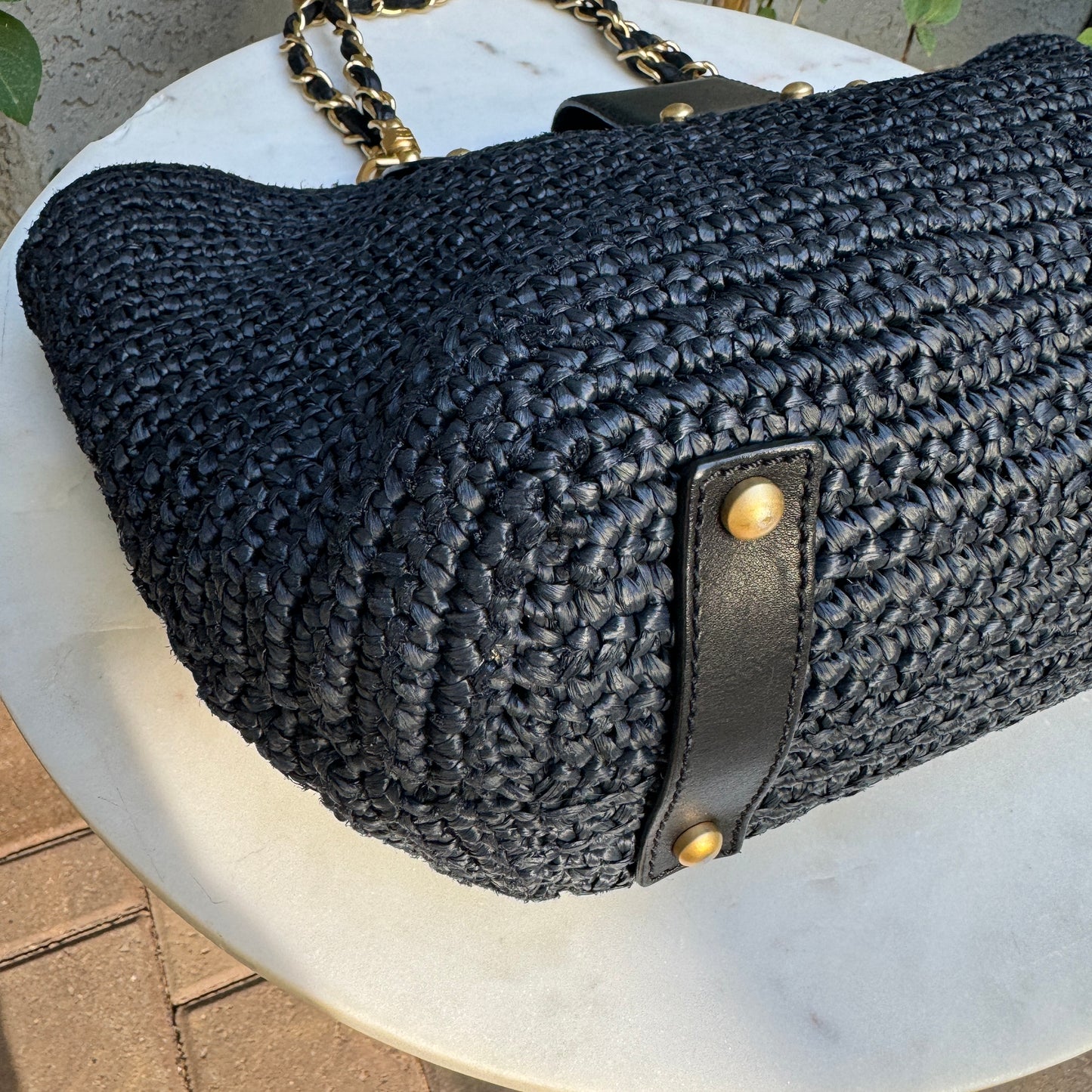 Chanel Raffia Chain Tote