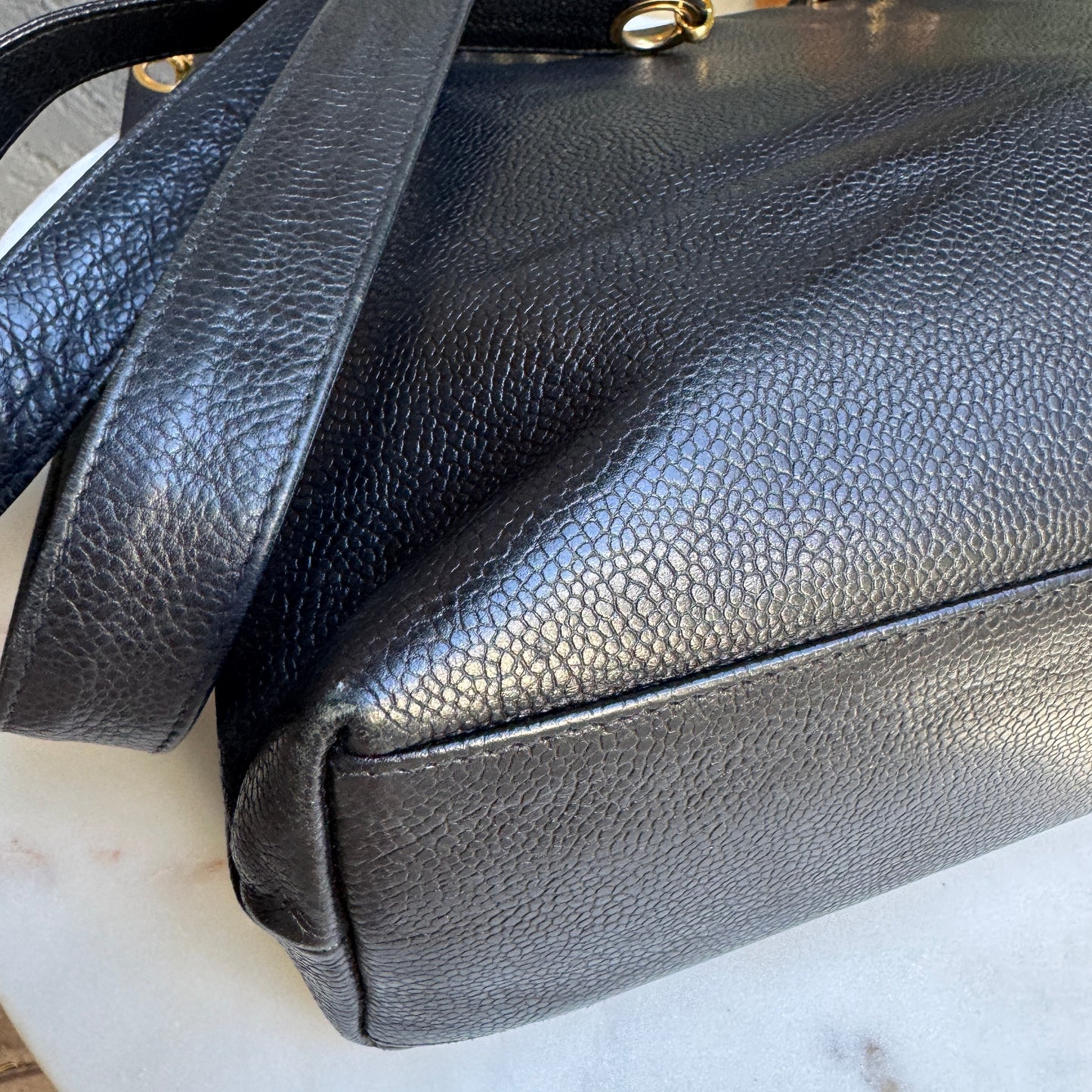 Chanel Caviar Leather Vintage CC Pocket Shoulder Bag