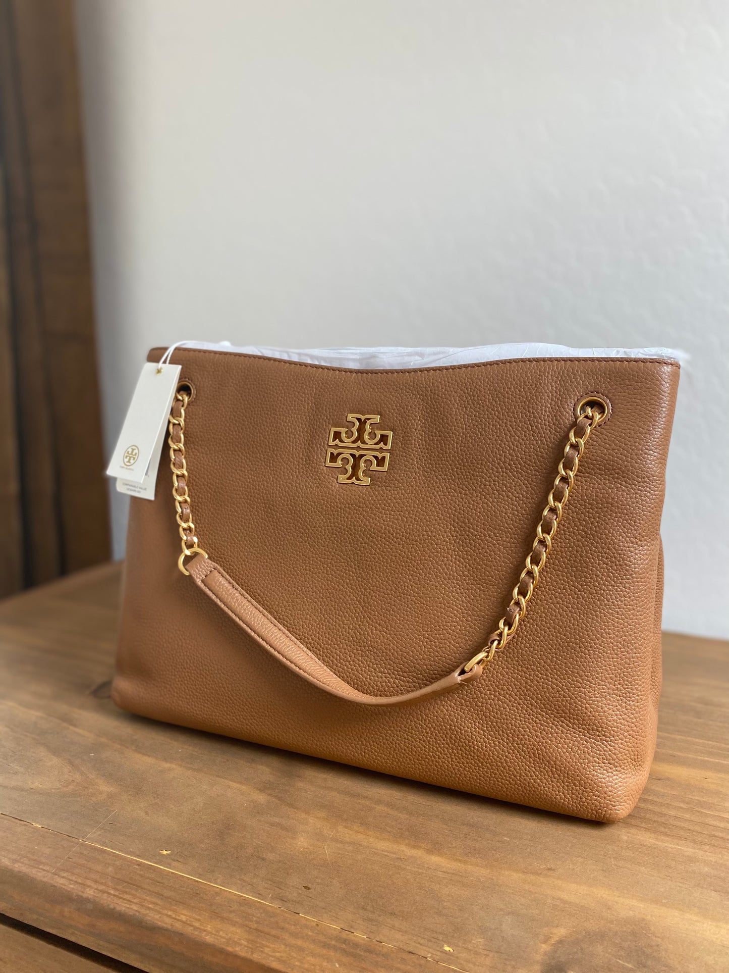 Tory Burch Britten Triple Compartment Leather Tote