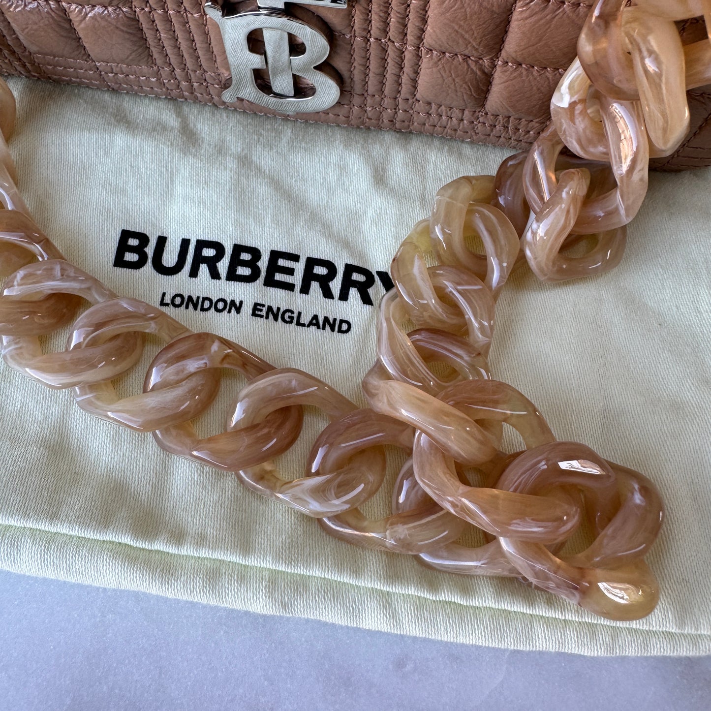Burberry Lola Small Patent Leather Resin Shoulder Bag