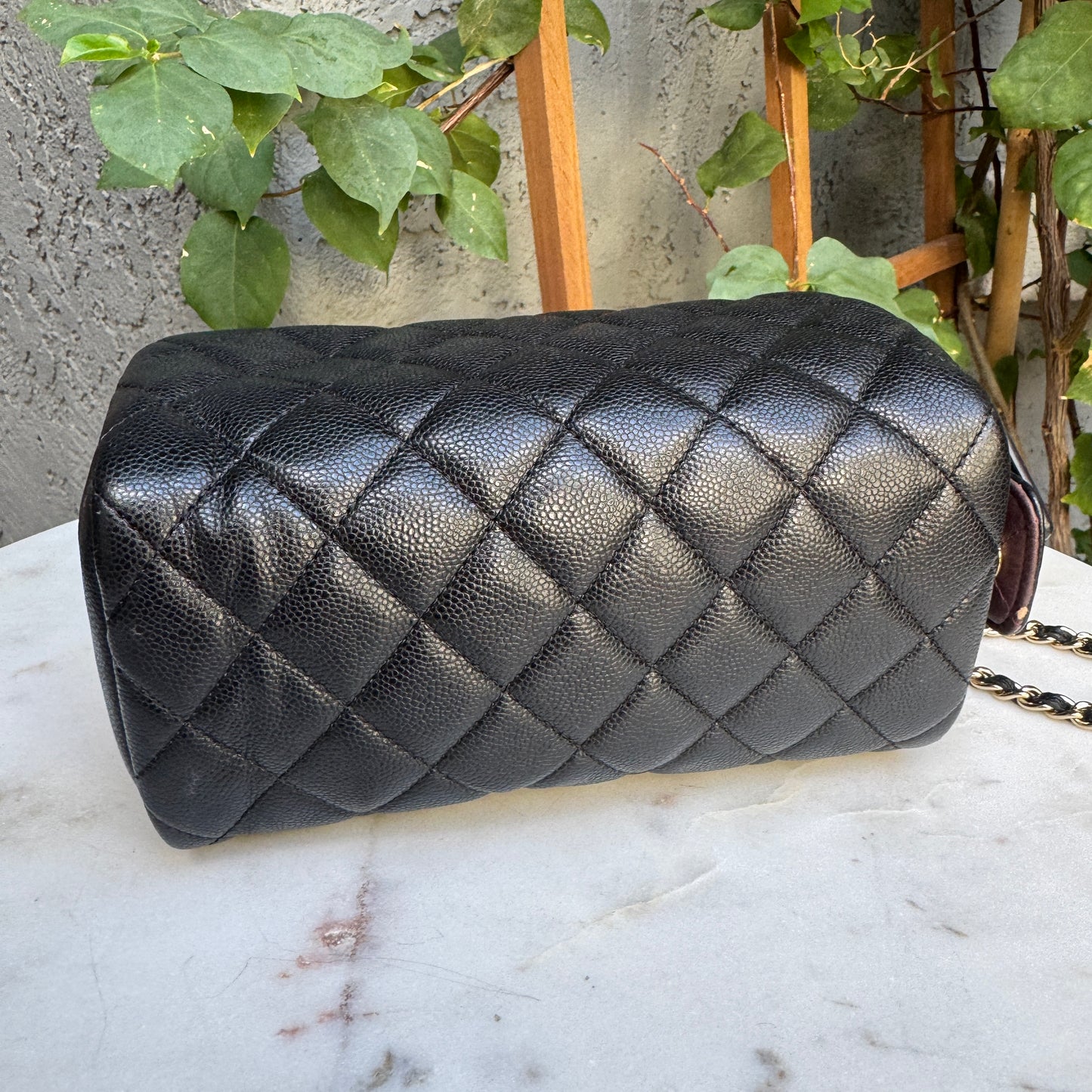 Chanel Double Zip Caviar Leather Cosmetic Bag