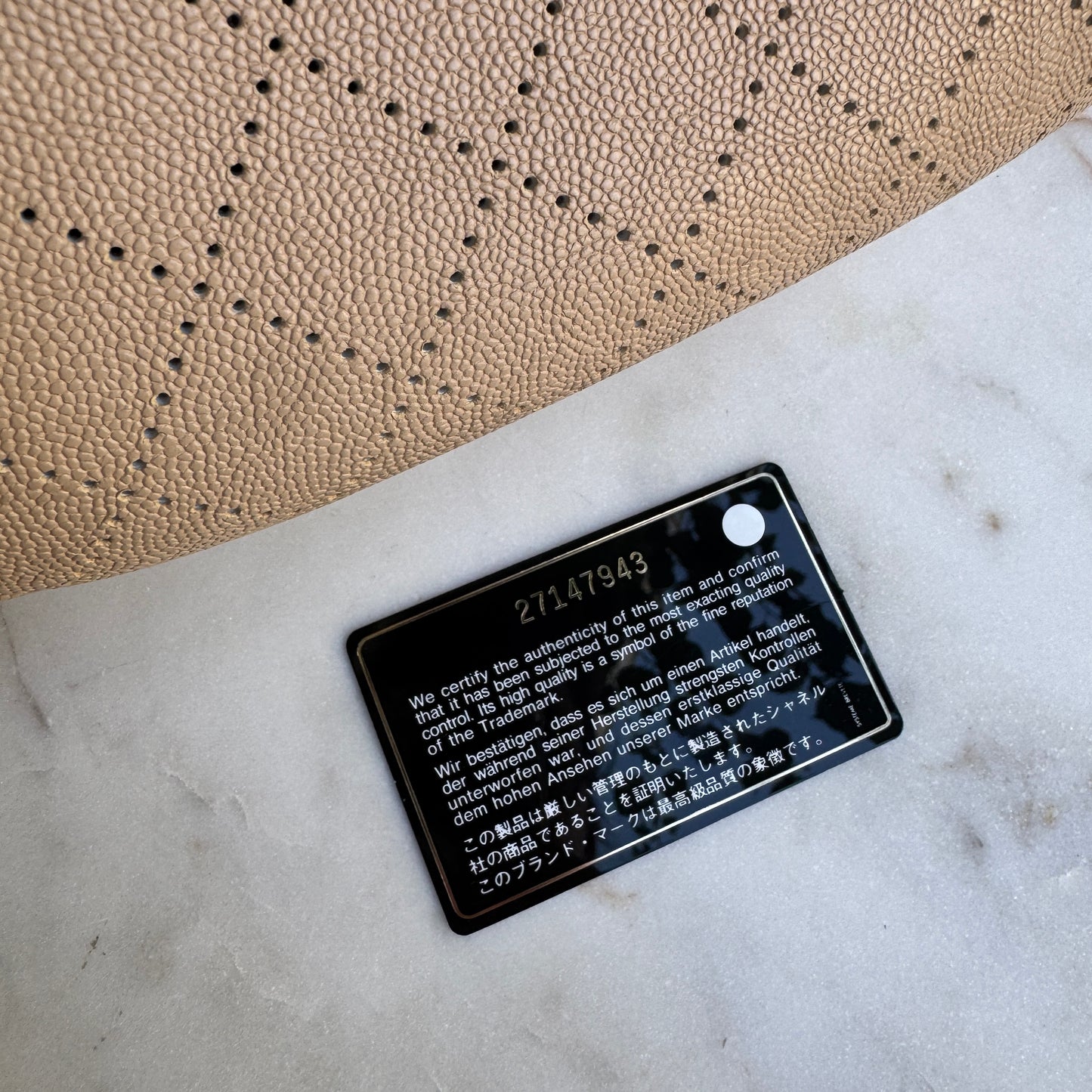 Chanel Moon Lock Perforated Diamond Caviar Leather Hobo