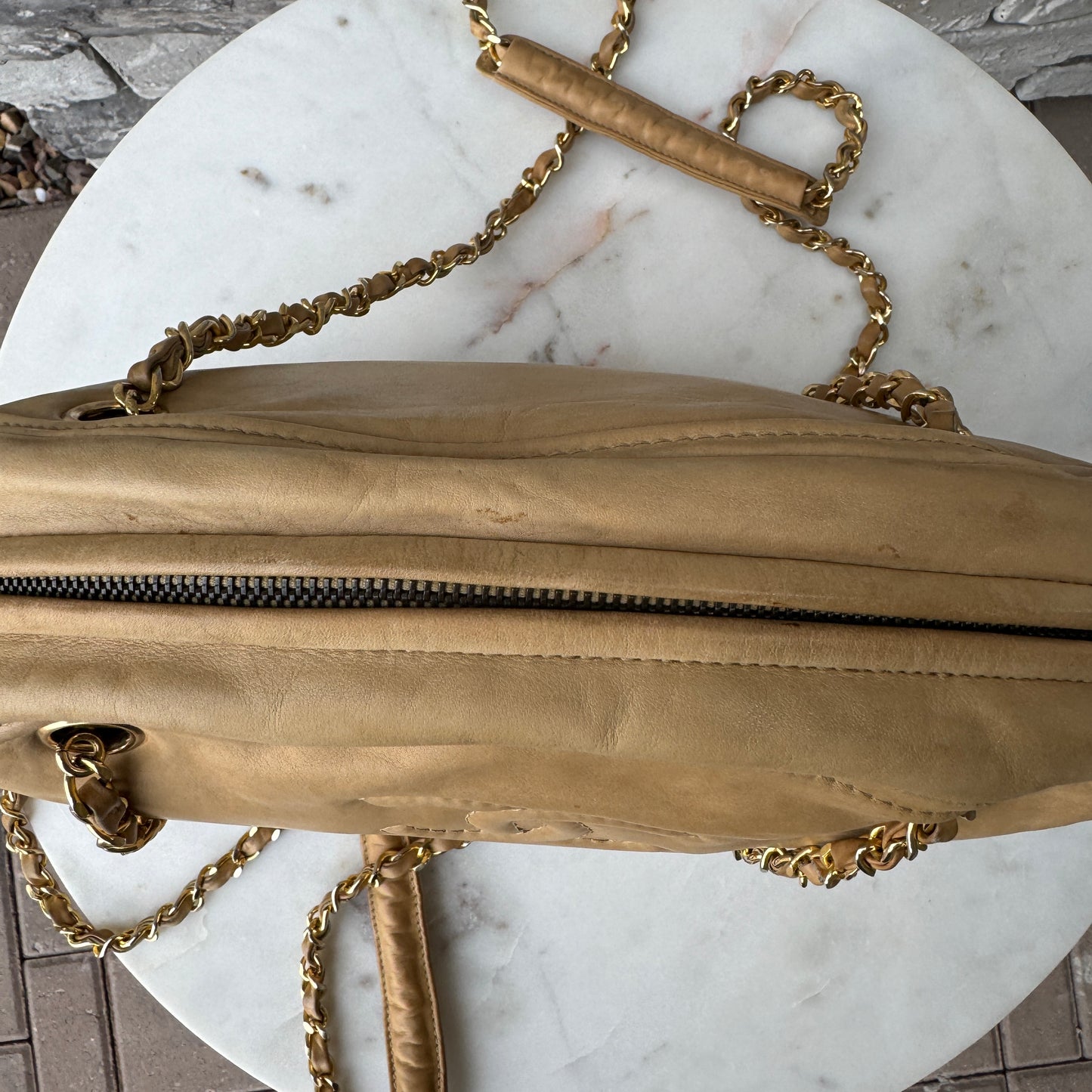 Chanel Vintage CC Chain Leather Shoulder Bag