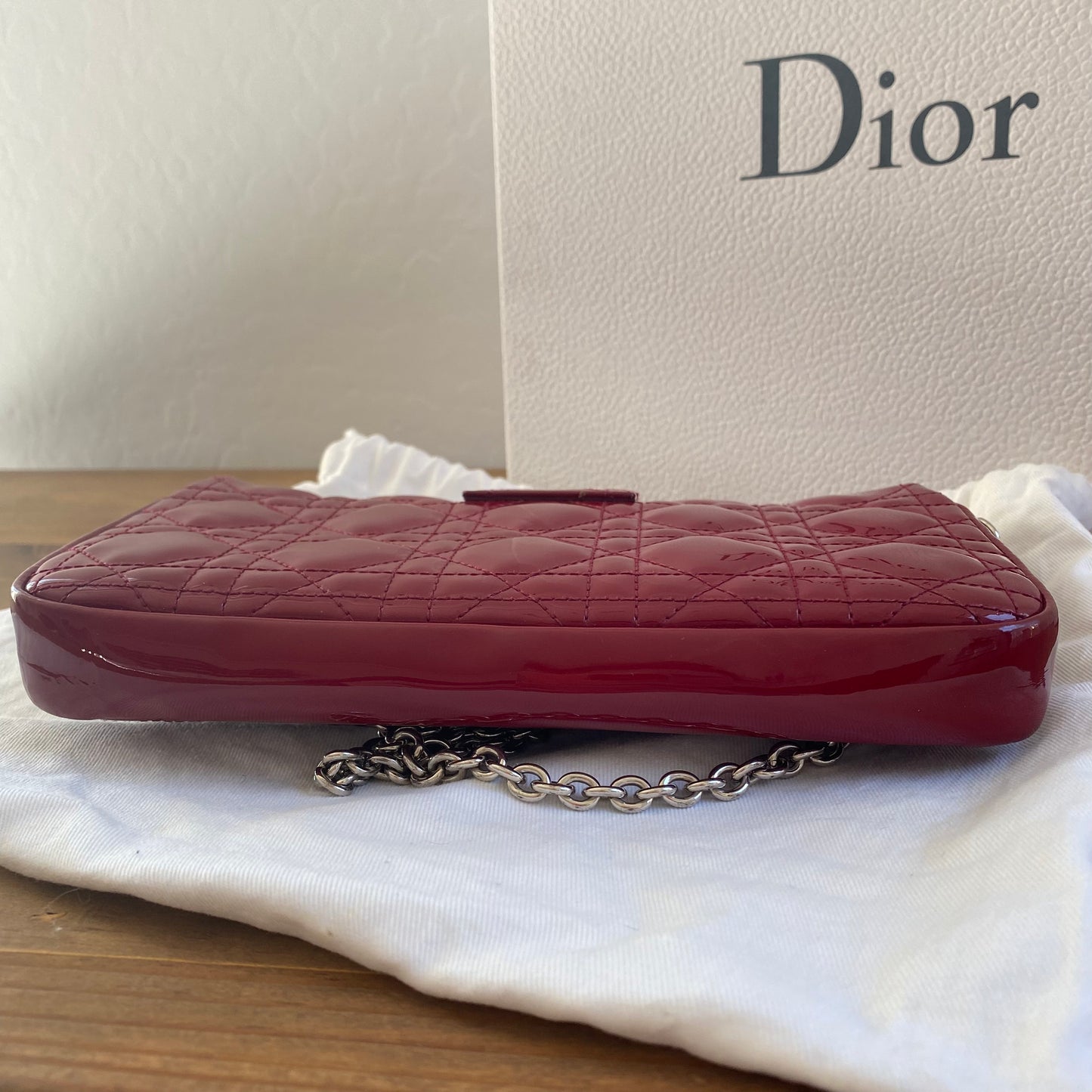 Dior Patent Leather Cannage Miss Dior Wallet on Chain Crossbody